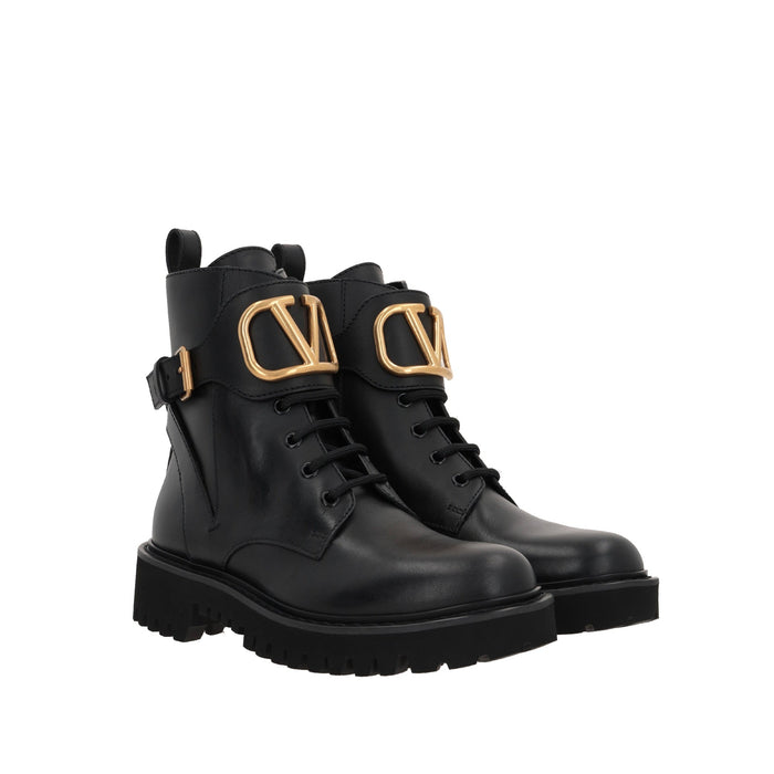 Garavani Vlogo Ankle Boots Black Calf Leather
