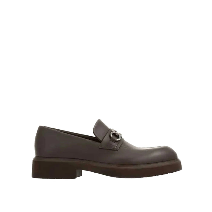 Salvatore Ferragamo Fiorello Leather Loafers Brown Calf