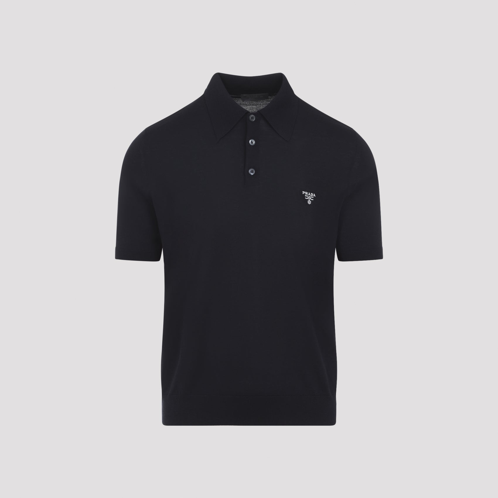 Knit Polo Blue Wool