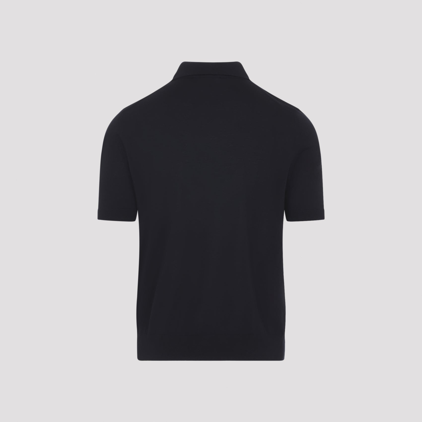Knit Polo Blue Wool