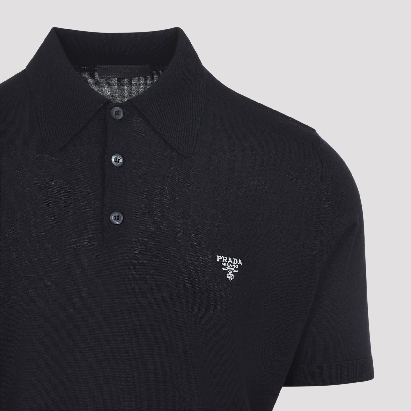 Knit Polo Blue Wool