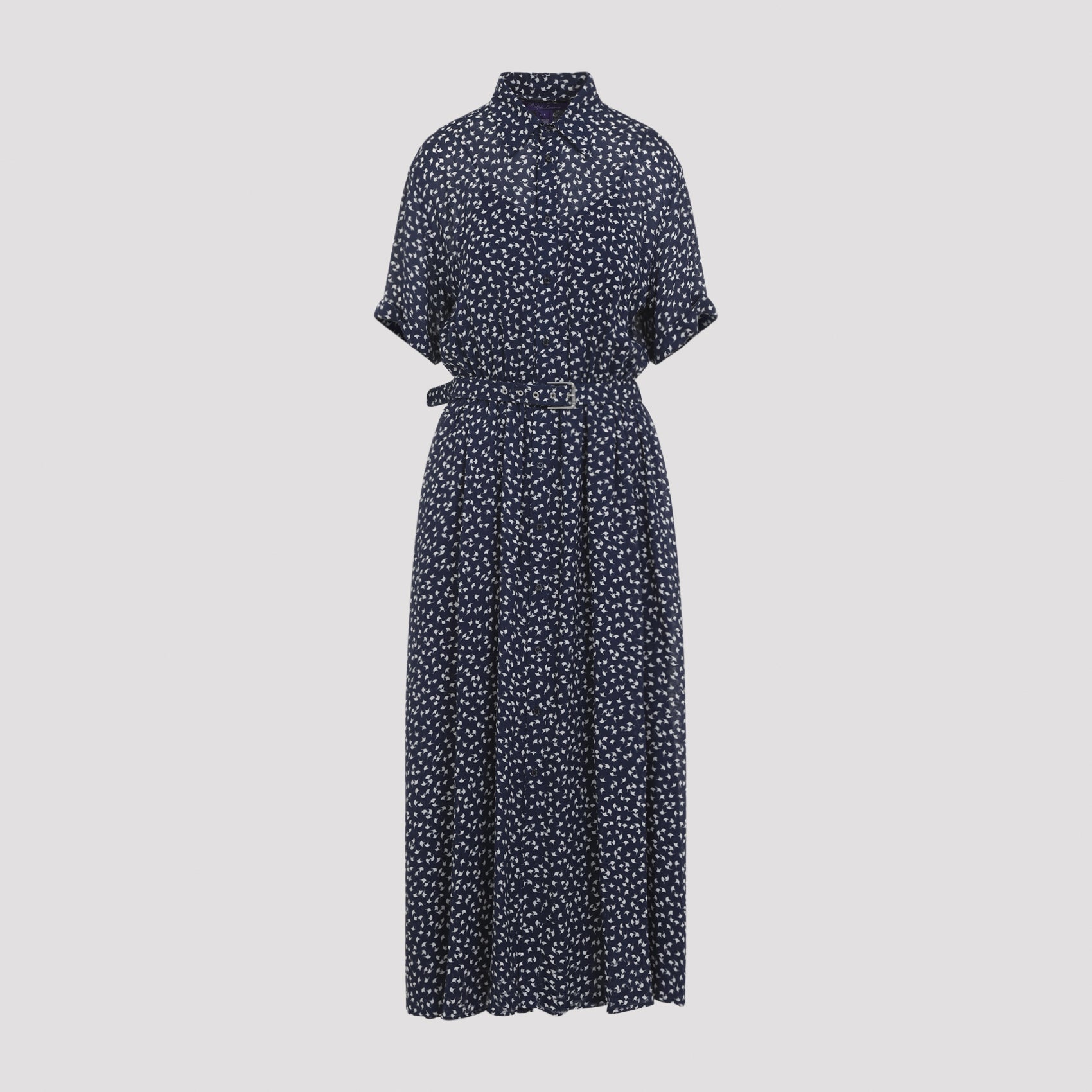 Sura Short Sleeves Dress Blue Viscose Mulberry Silk