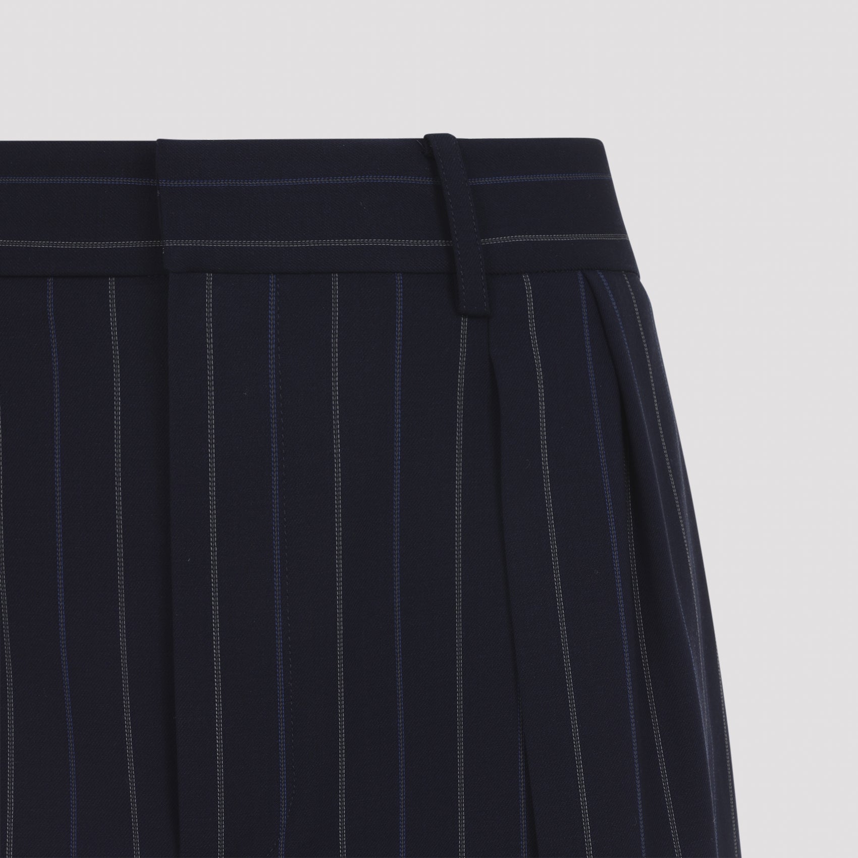 Jody Pleated Pants Blue Wool