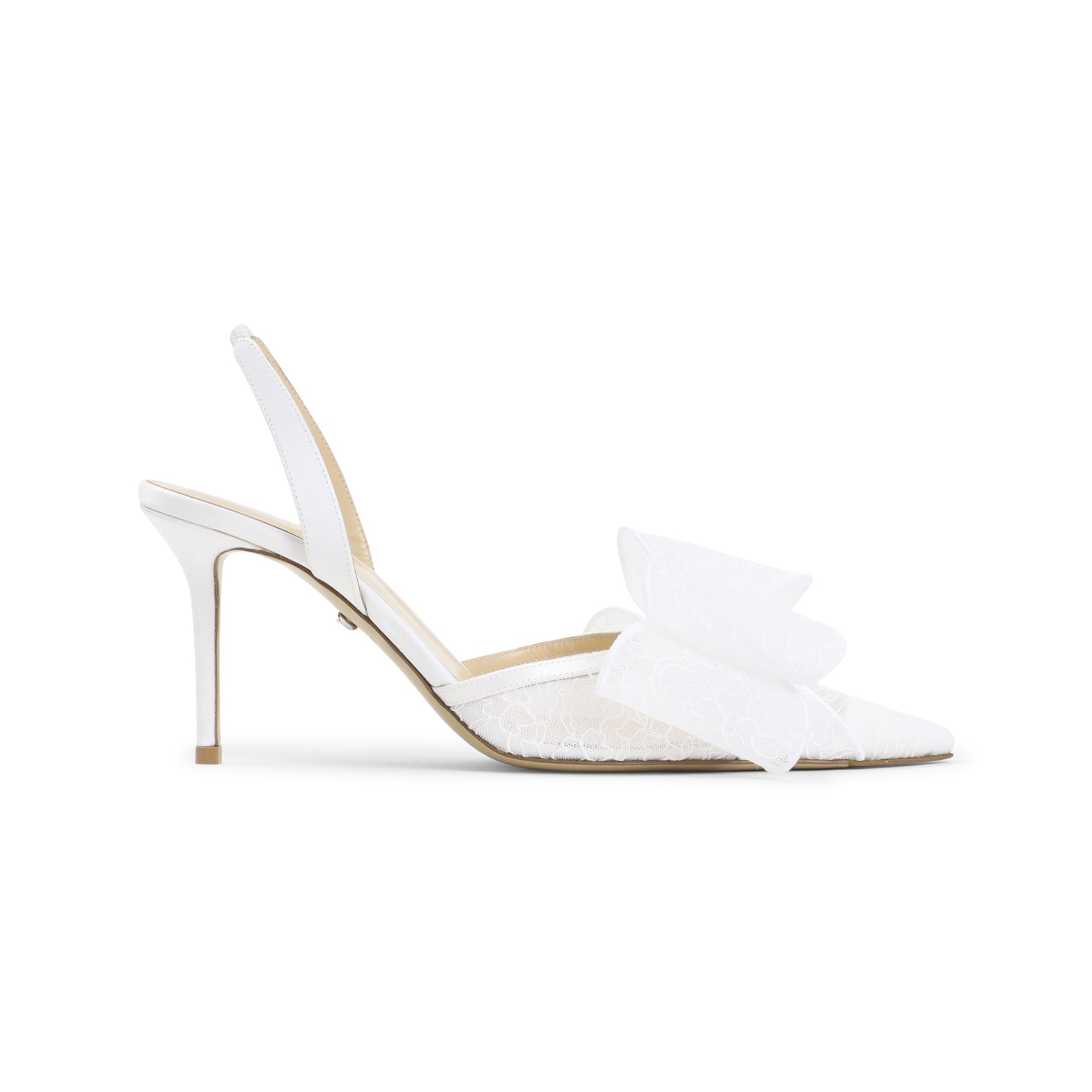 Le Cadeau White Lace Slingback Vichy Shoe