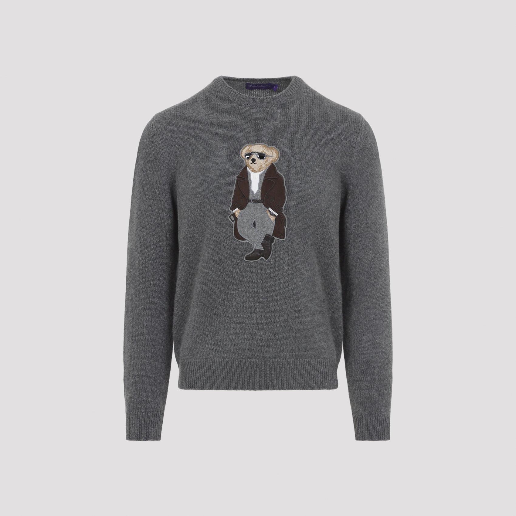 Bear Pullover Grey Cashmere Sweater