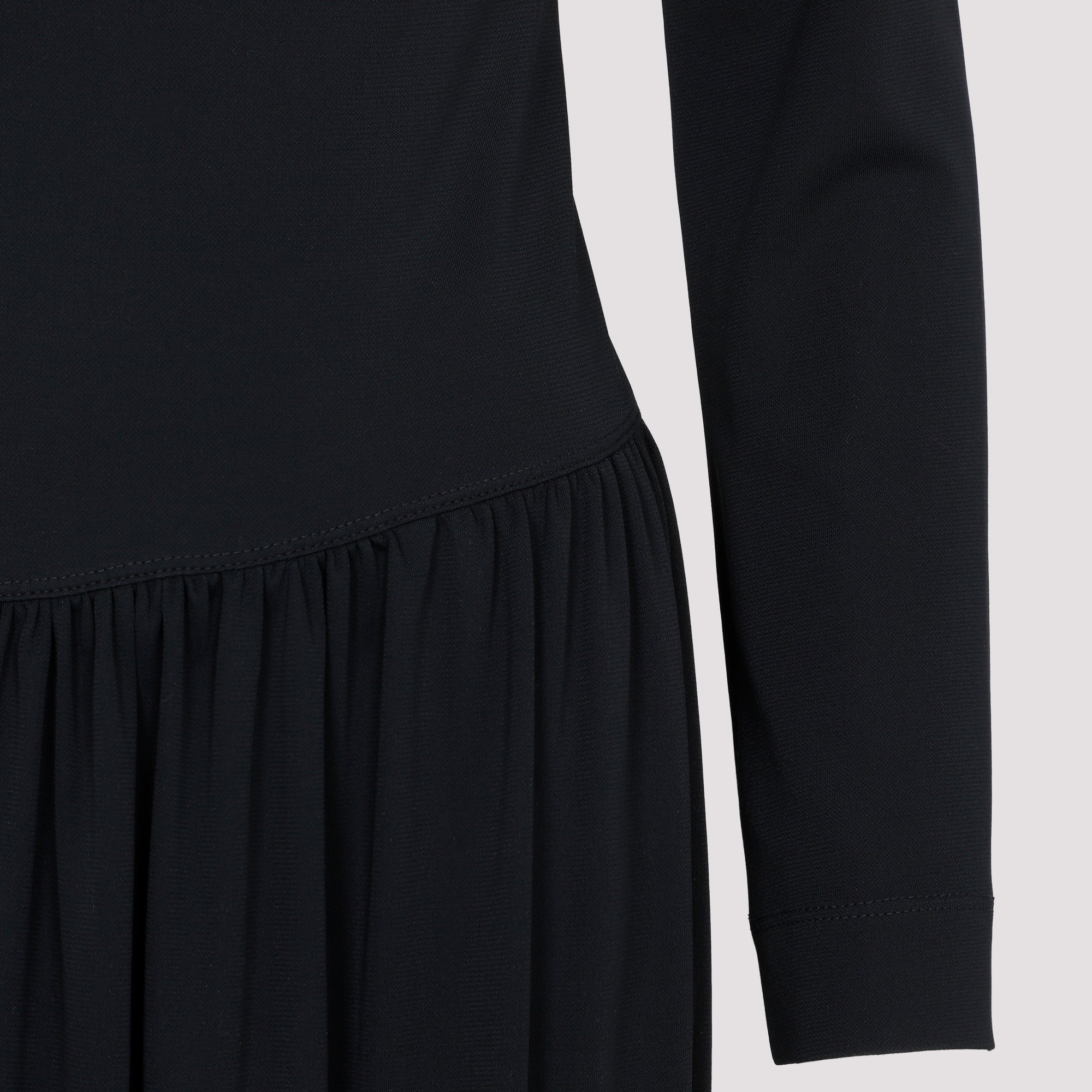 Ls Drape Midi Dress Black Polyamide Acetate