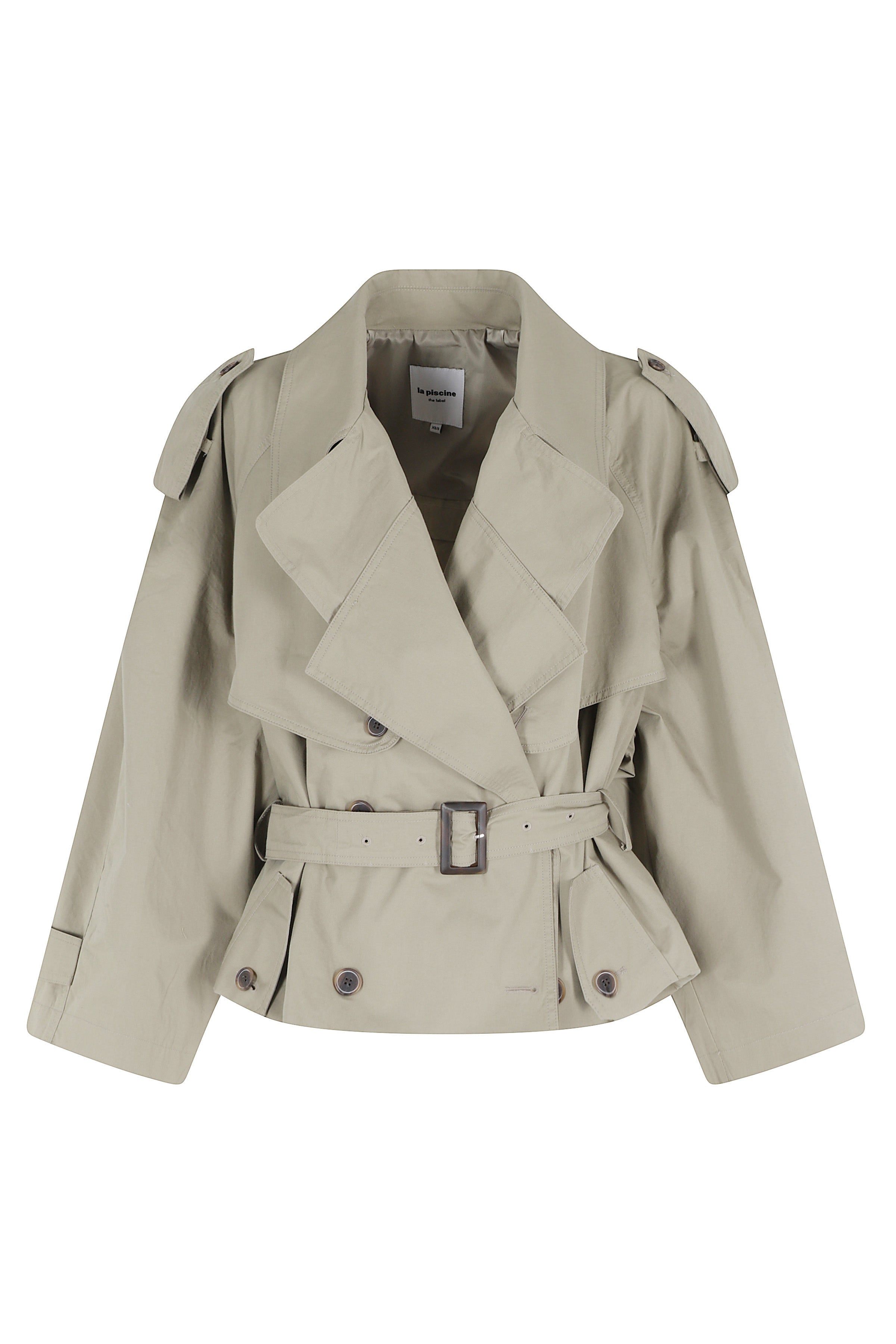 Trench Short Green Cotone Elastan