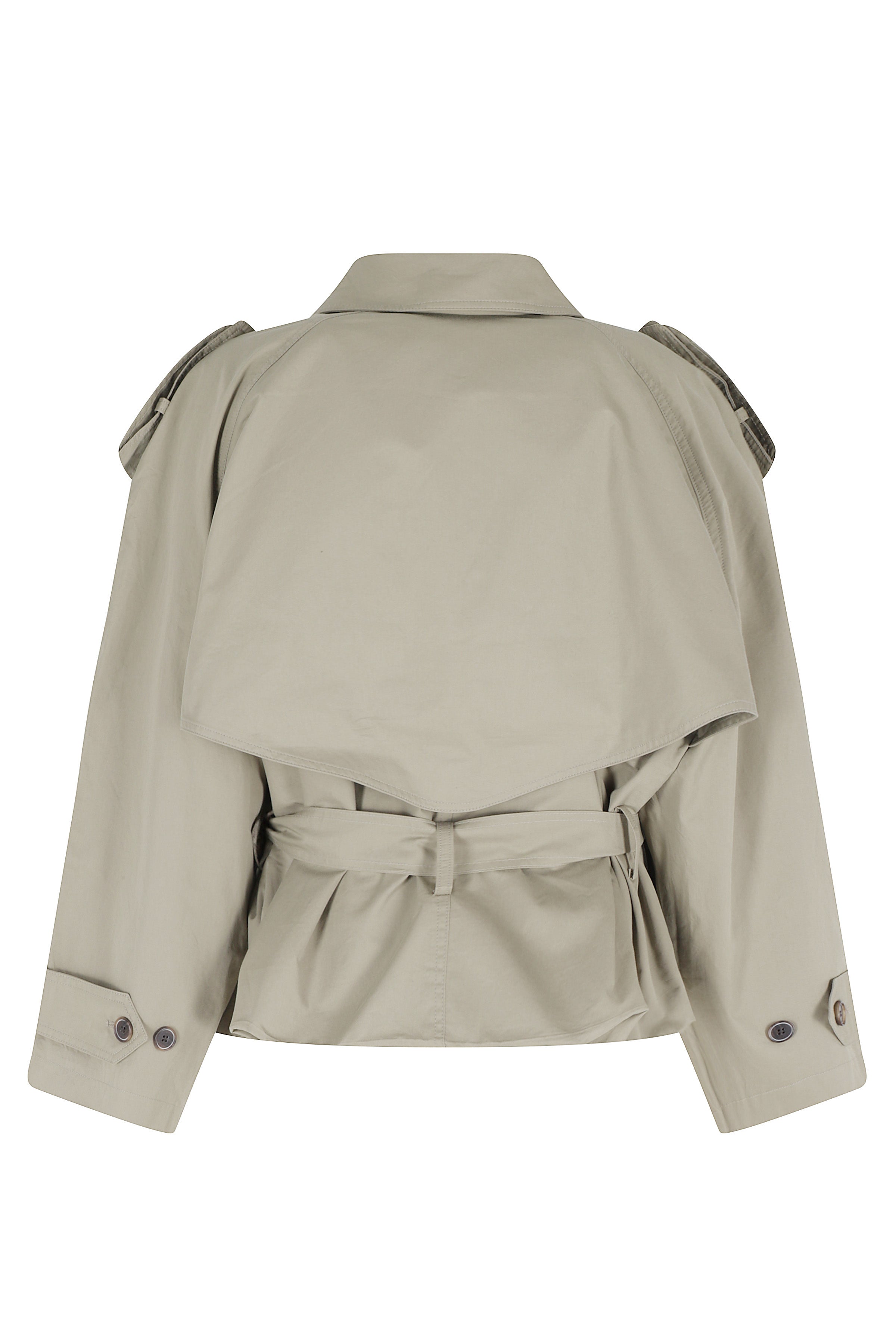 Trench Short Green Cotone Elastan
