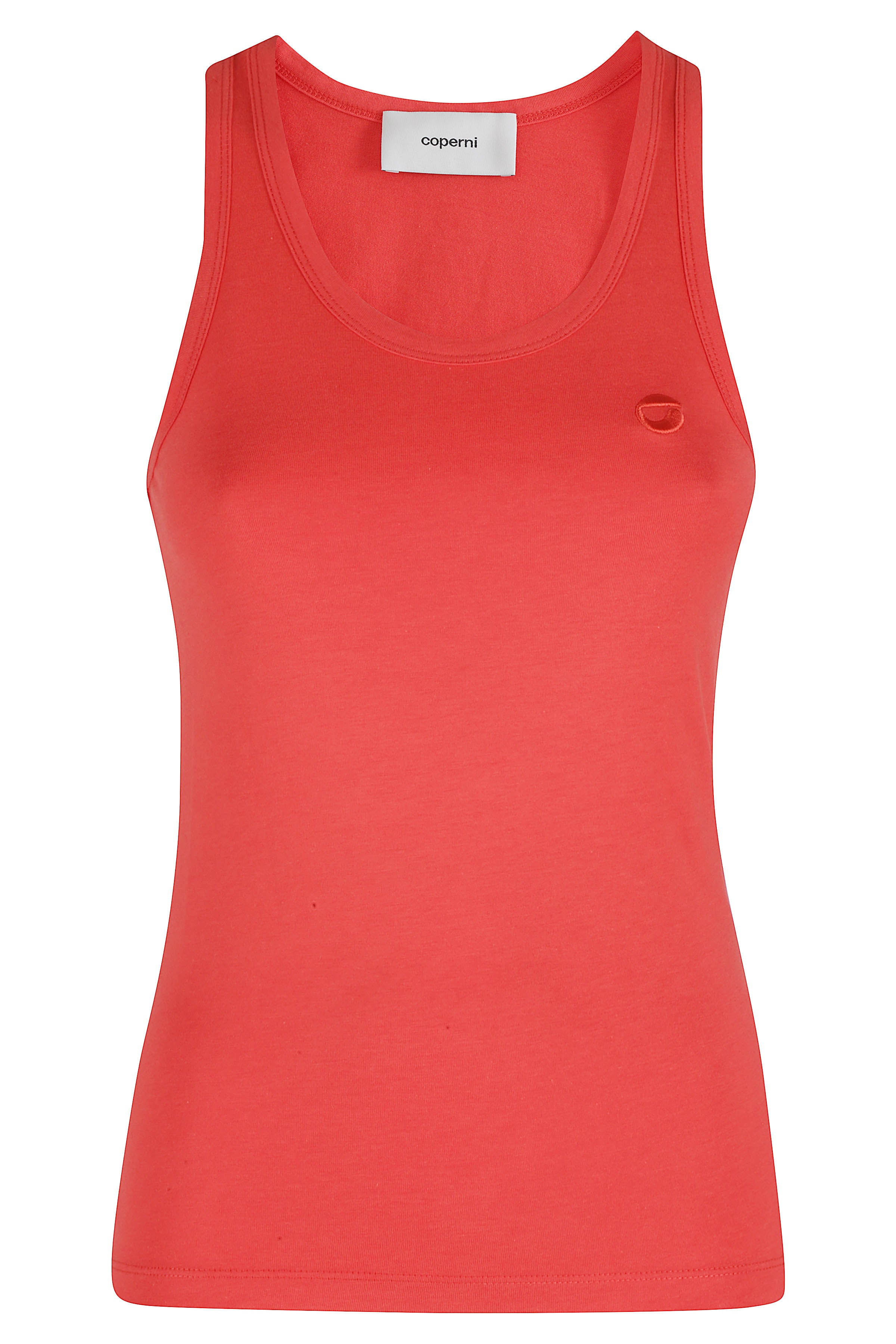 Lightweight Logo Tank Top Red Cotton Modal