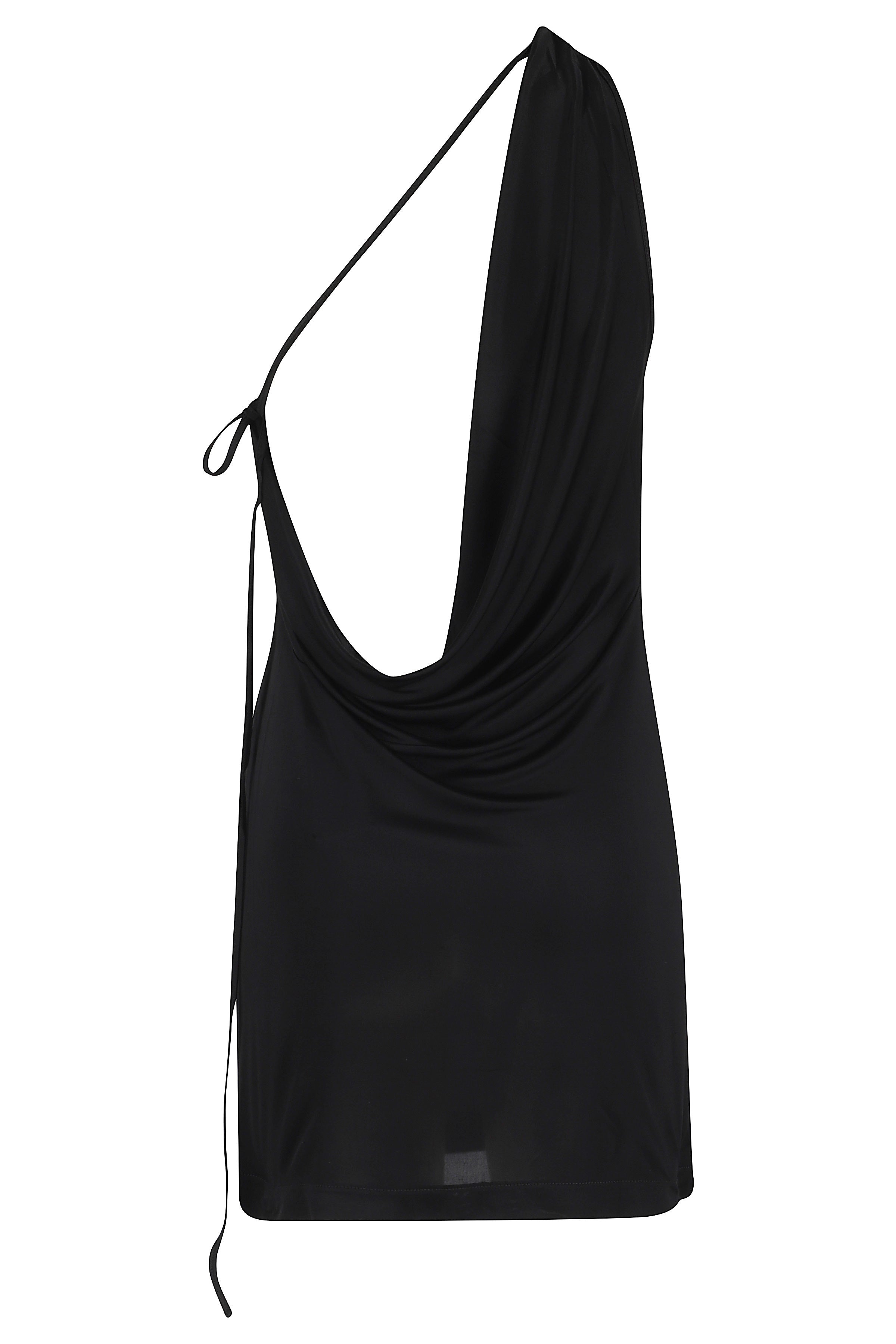 Ravi Satin Black Viscosa Abito