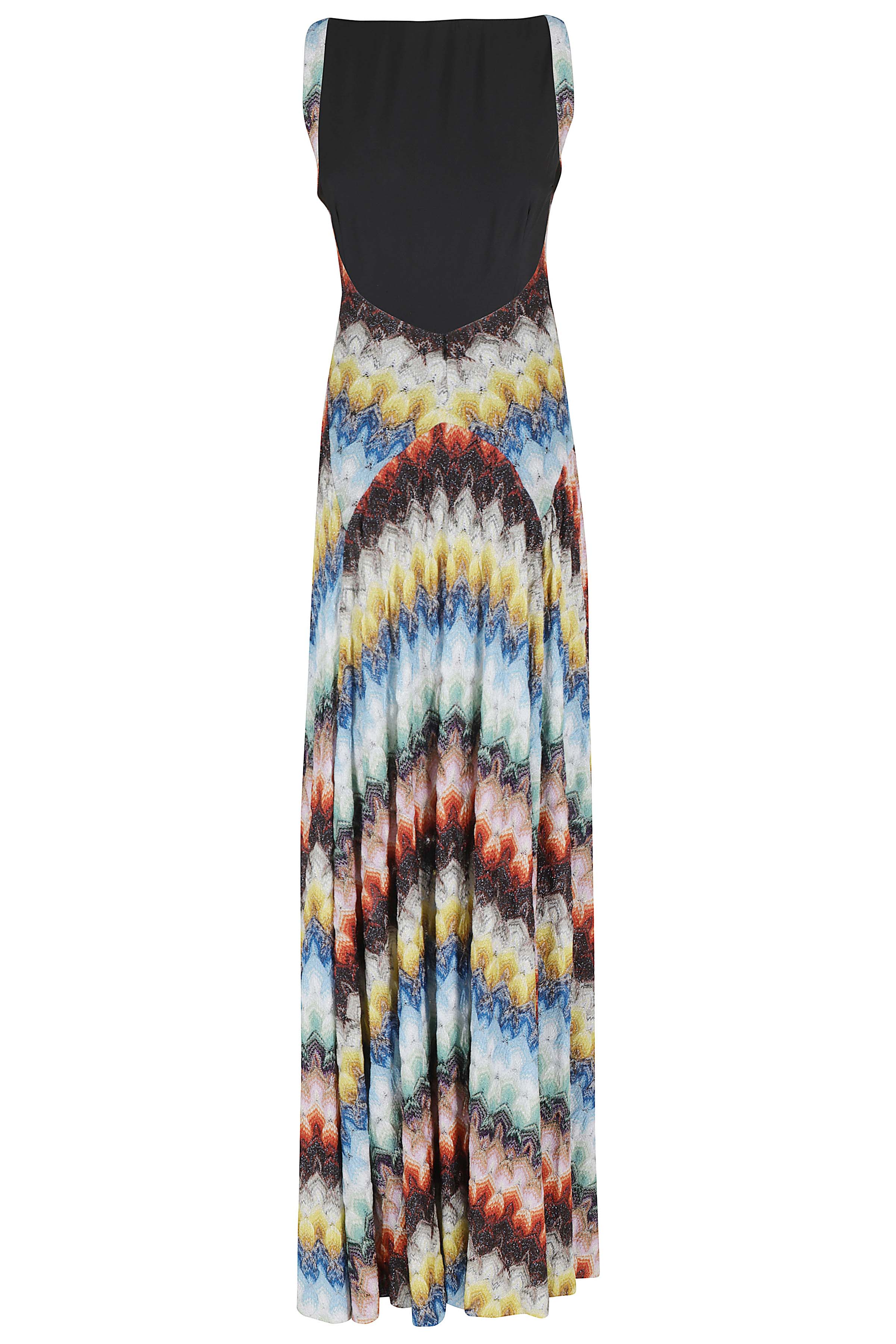 Sleveless Long Dress Multicolour Viscosa Fibra Metallica Abito