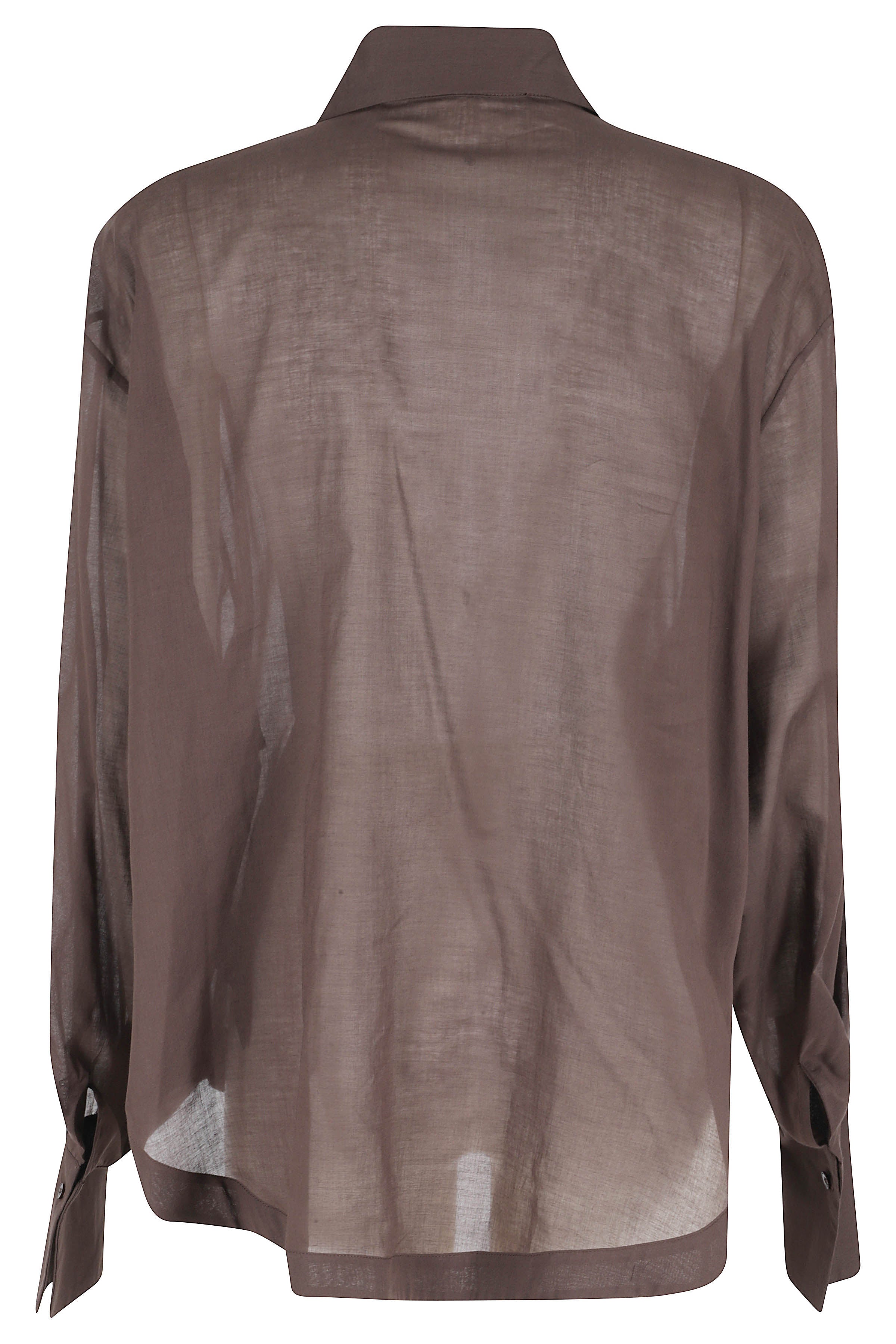 Camicia Over Mussola Di Cotone Brown