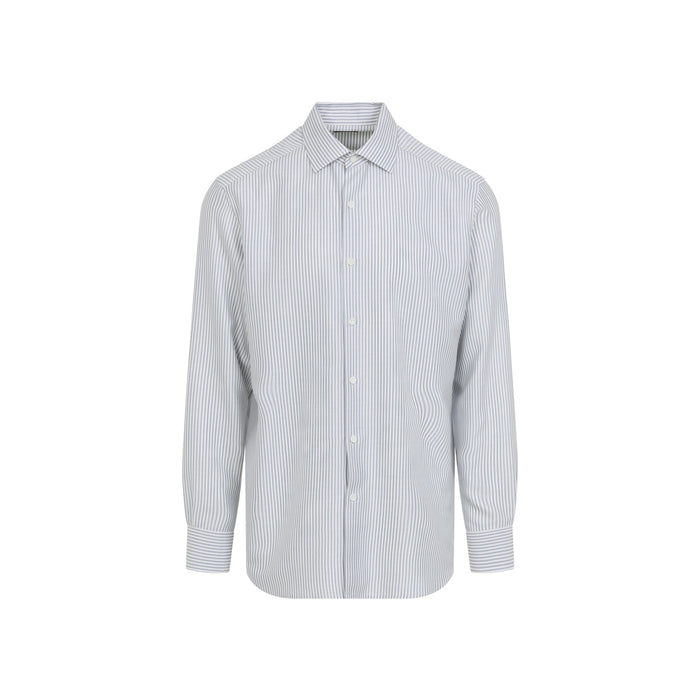 Zegna Silk Shirt Blue