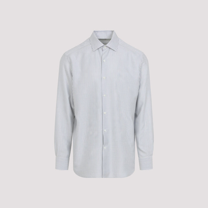 Zegna Silk Shirt Blue