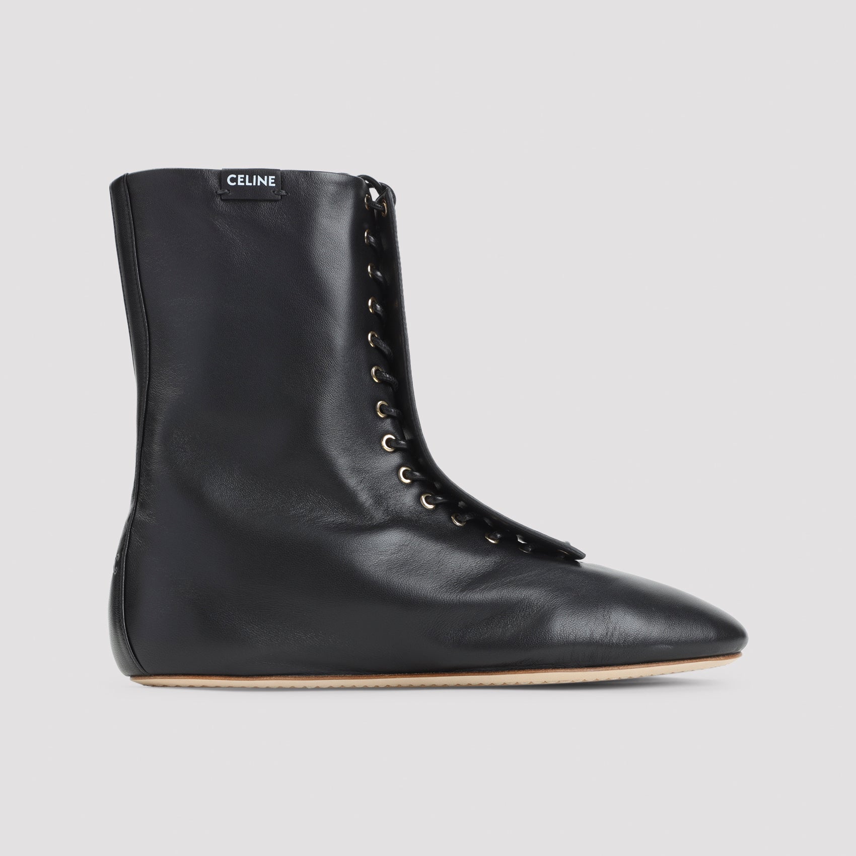 Lace-Up Boot Black Lamb Leather