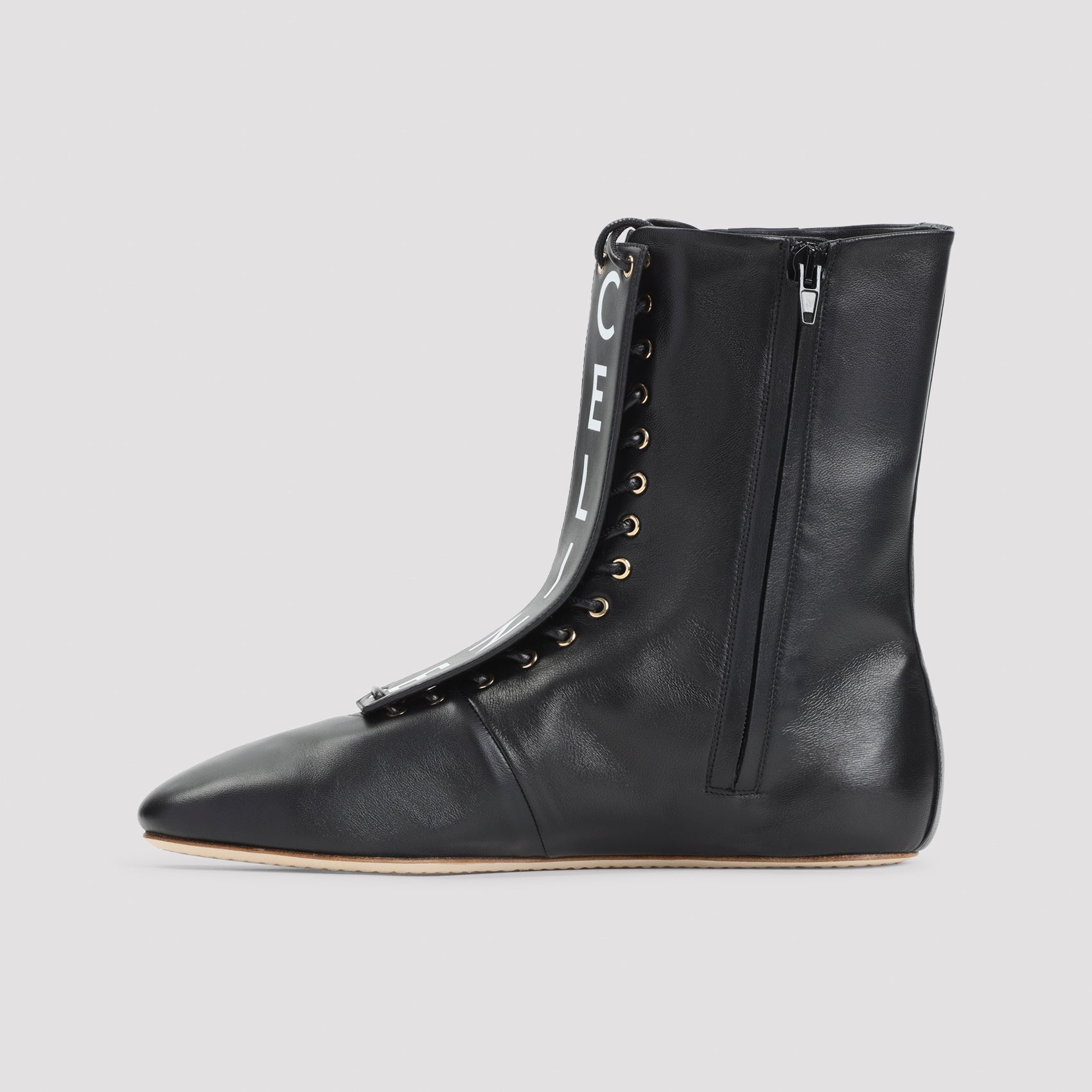 Lace-Up Boot Black Lamb Leather