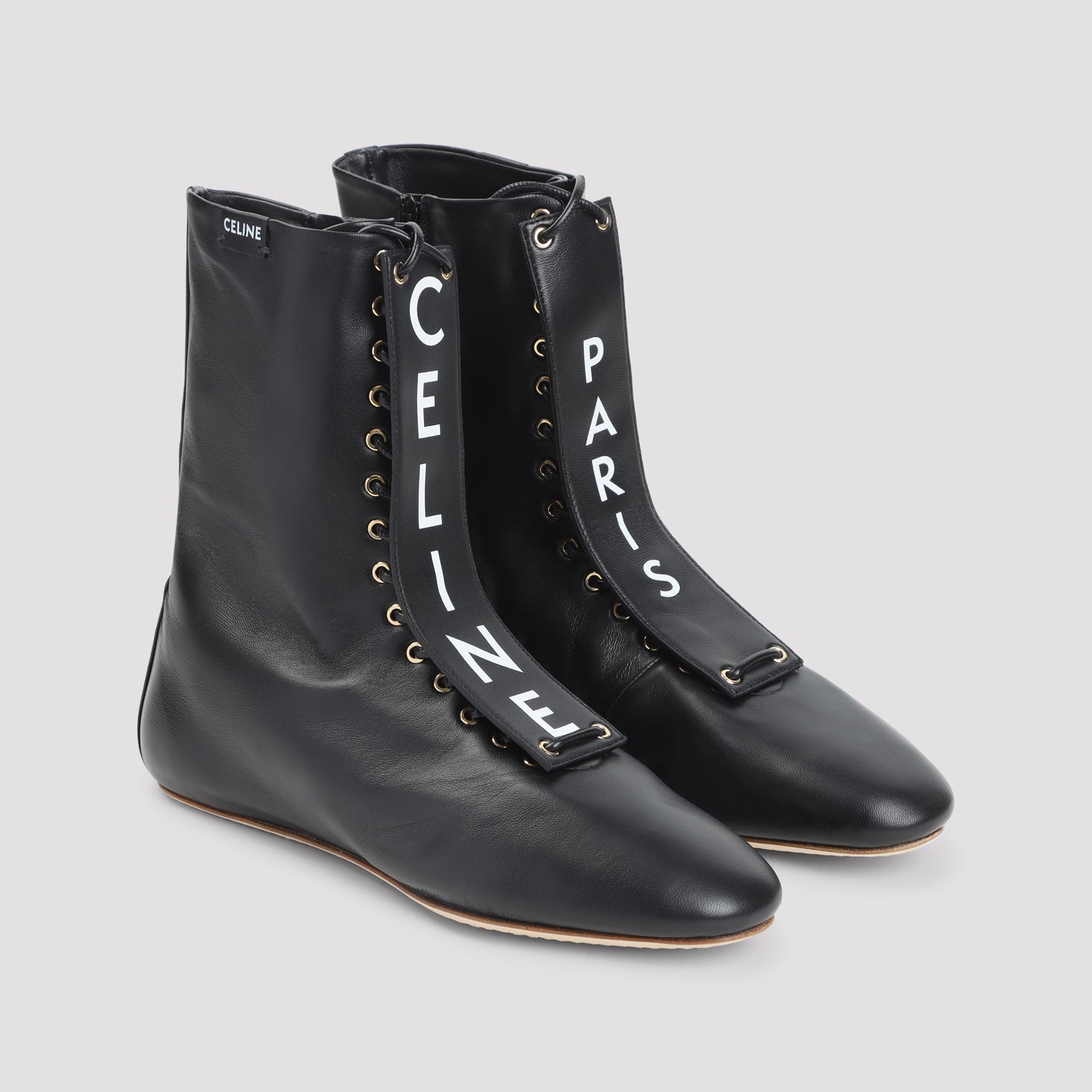 Lace-Up Boot Black Lamb Leather