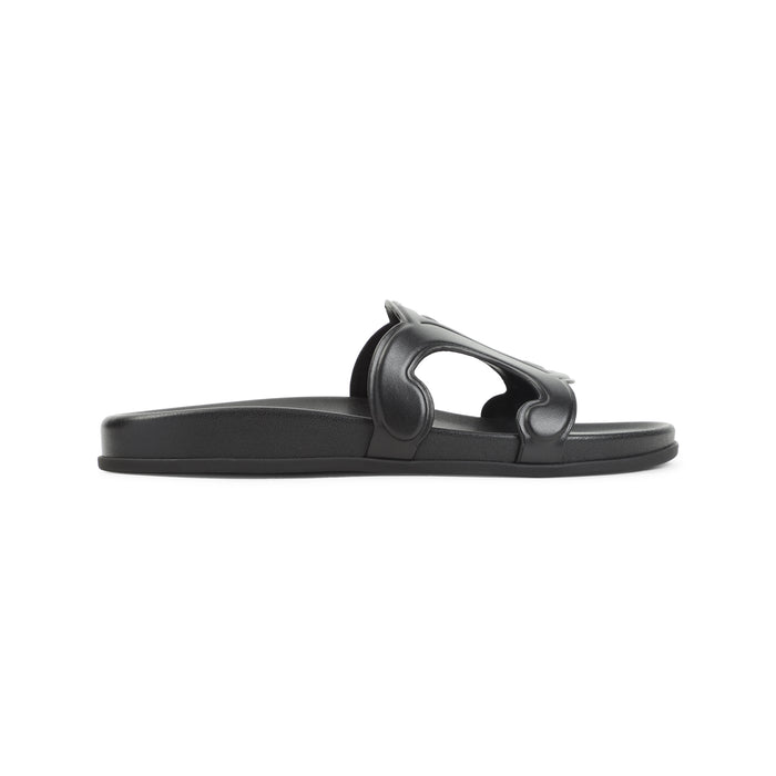 Triomphe Slide Black Calf Leather Shoe