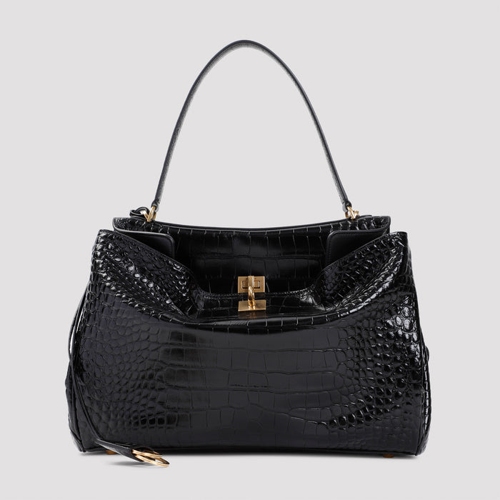 Rodeo Top Handle M Handbag Black Calf Leather Bag