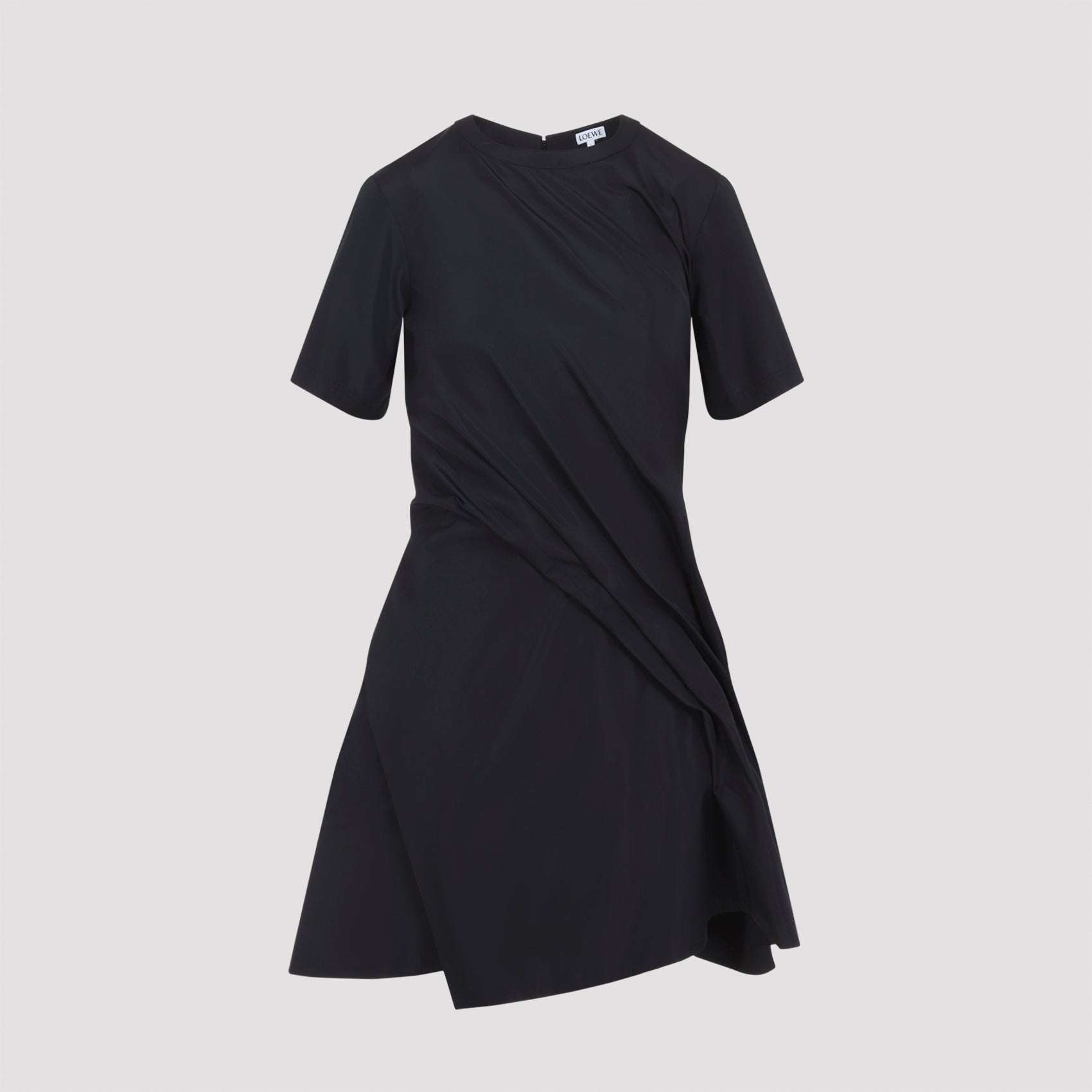 Twisted Mini Dress Black Polyester Silk