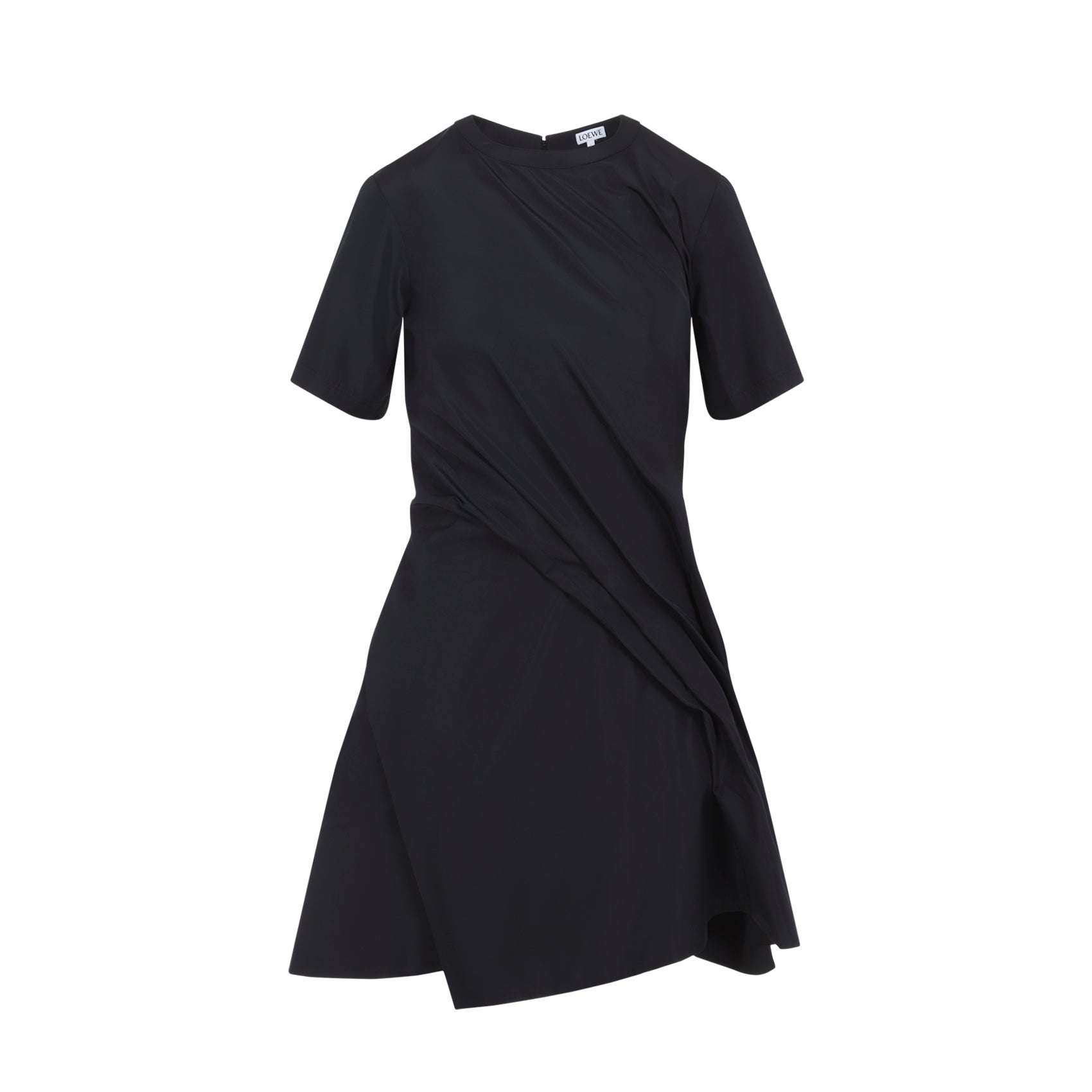 Twisted Mini Dress Black Polyester Silk