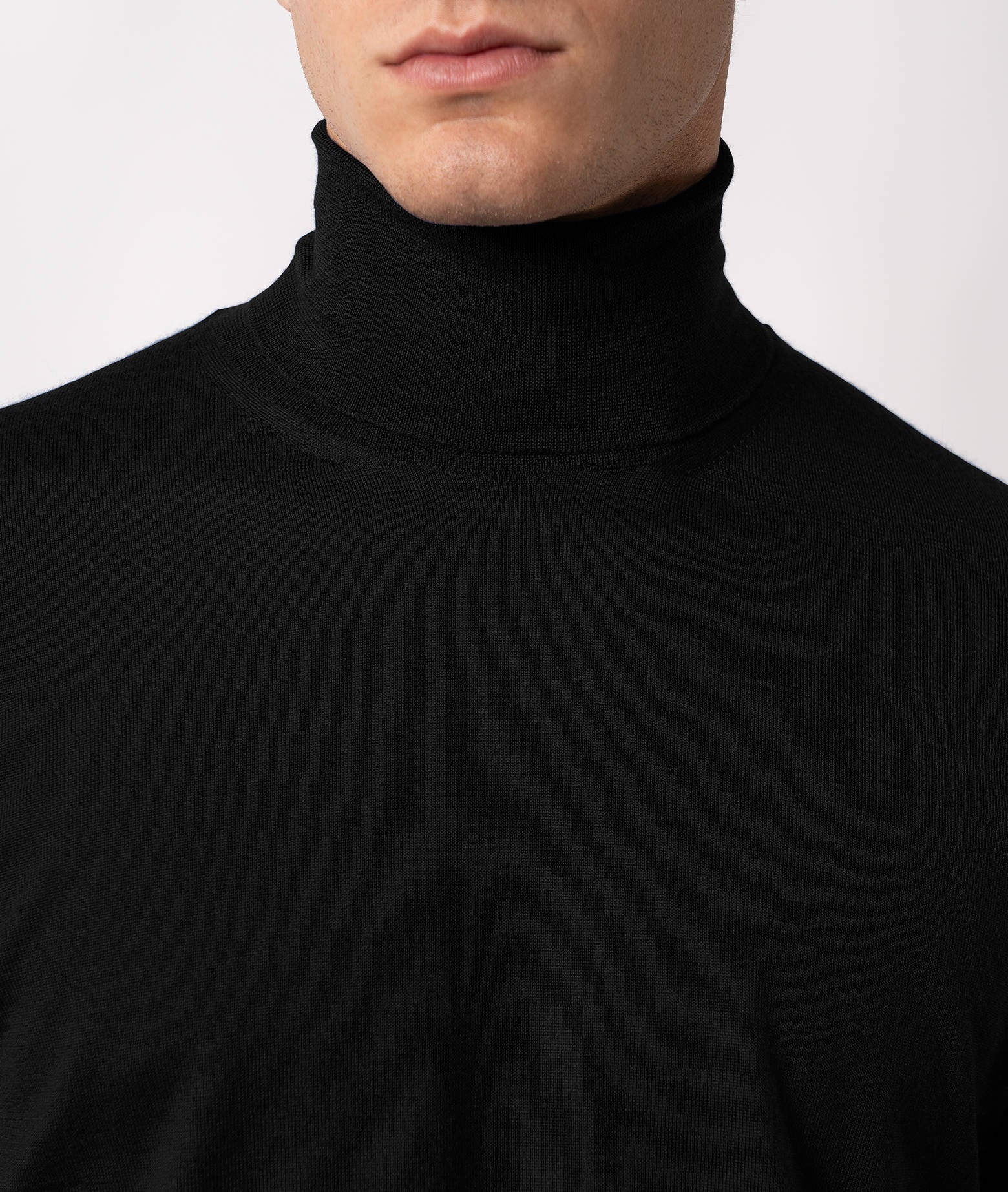 Turtleneck Cashmire And Silk Sweater Salisburgo Black High Turtle Neck
