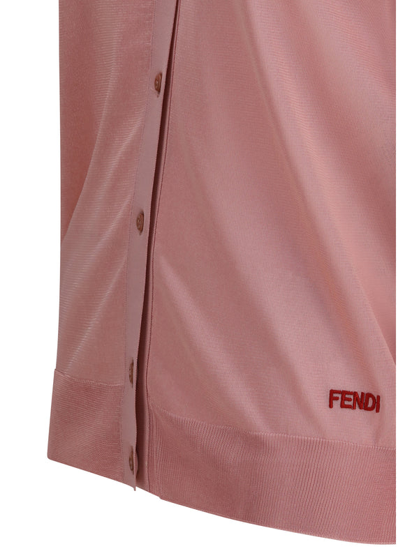 Crewneck Cardigan Viscose Pink