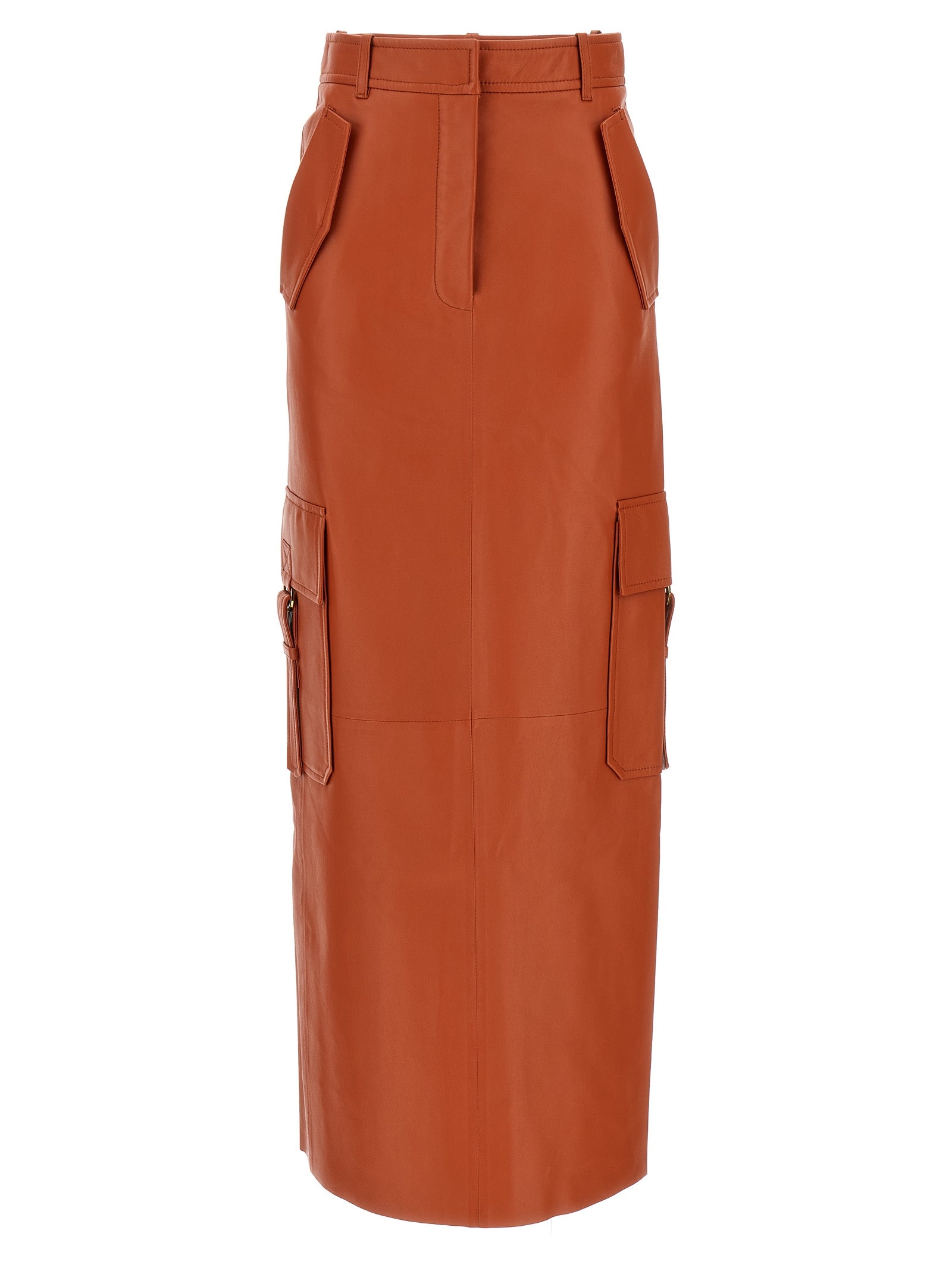 Illustration midi skirt Orange