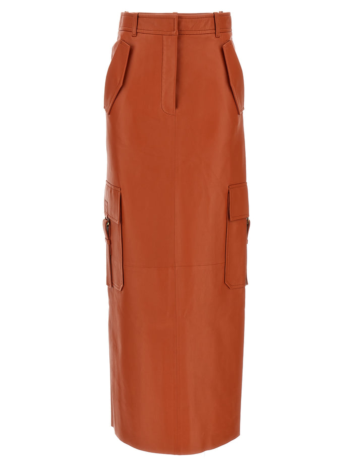 Illustration midi skirt Orange