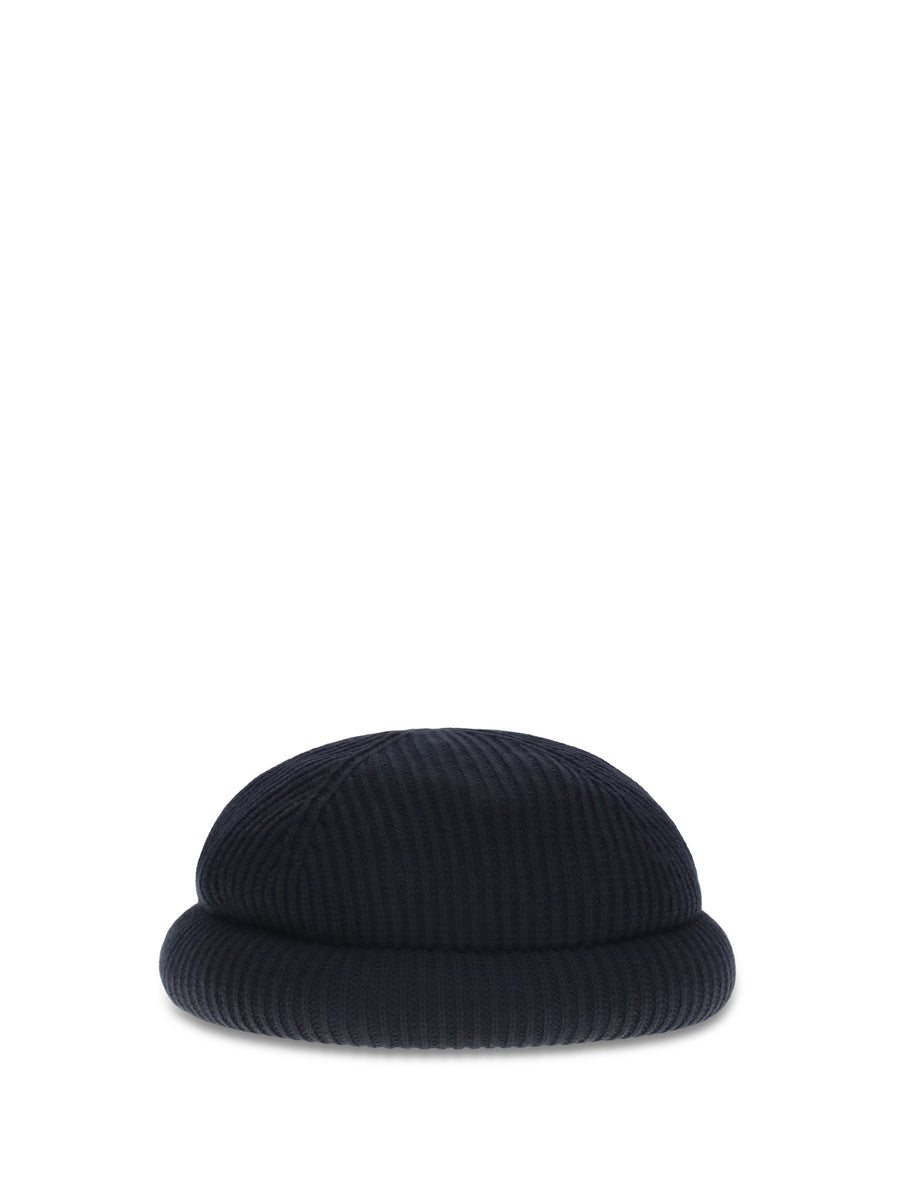 Wool Beanie Hat Navy Blue (ovis Aries)