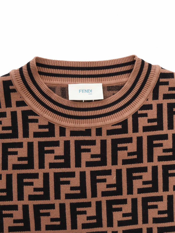 FF KNIT TOP Brown Viscose Polyester