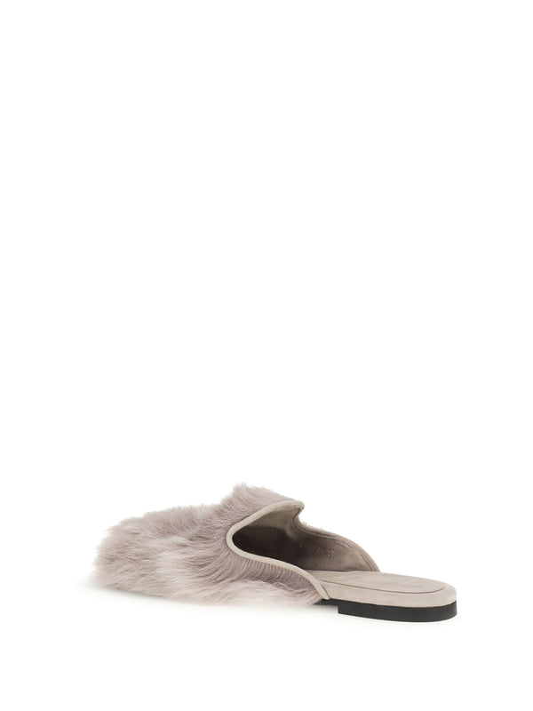 Mules Sheepskin Grey Lamb (ovis Aries) Sandal