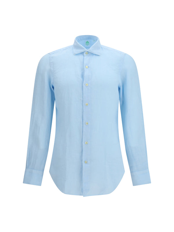 Shirt Tokyo Slim Fit Linen Light Blue Garm Dyed