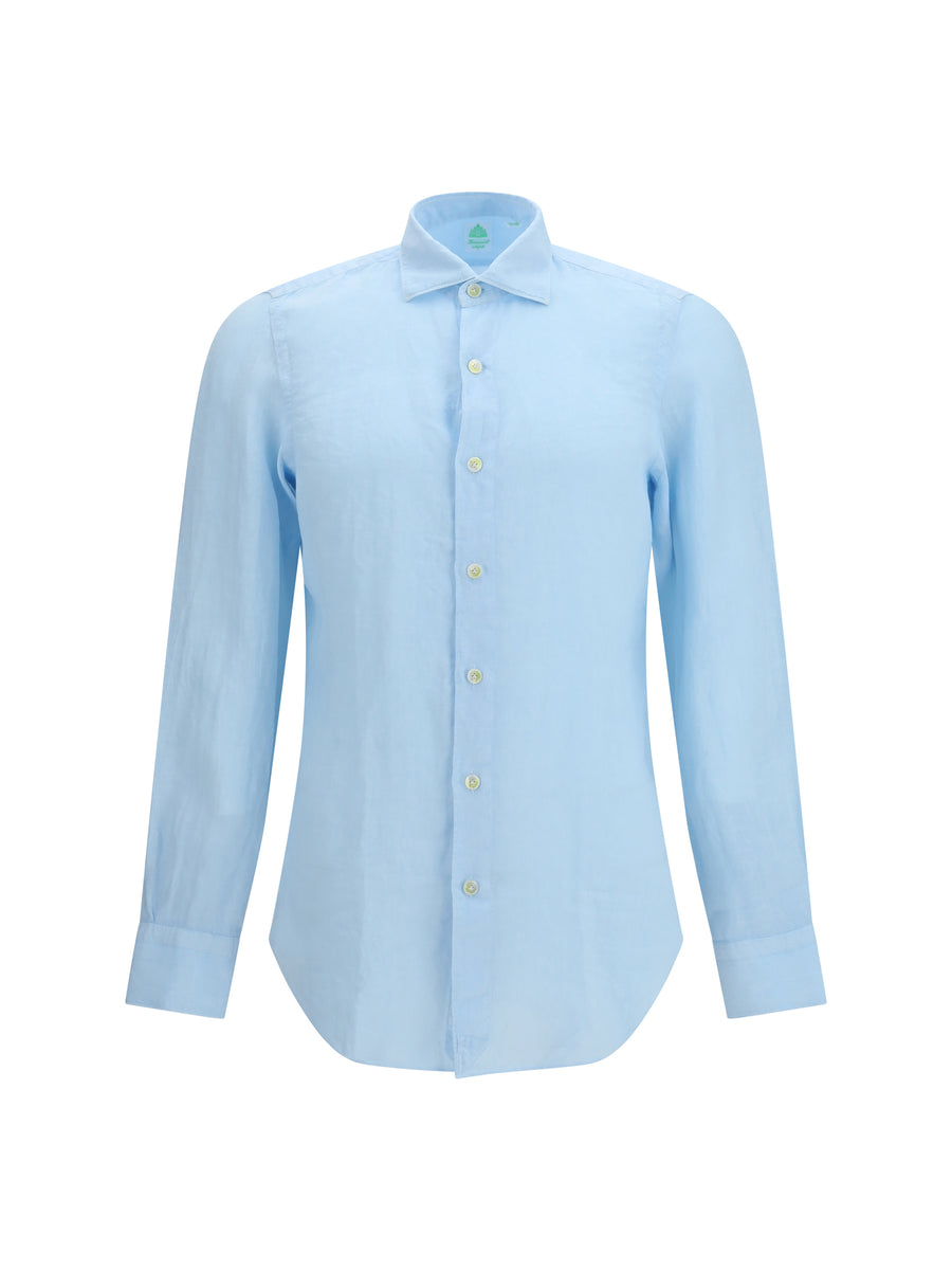 Shirt Tokyo Slim Fit Linen Light Blue Garm Dyed