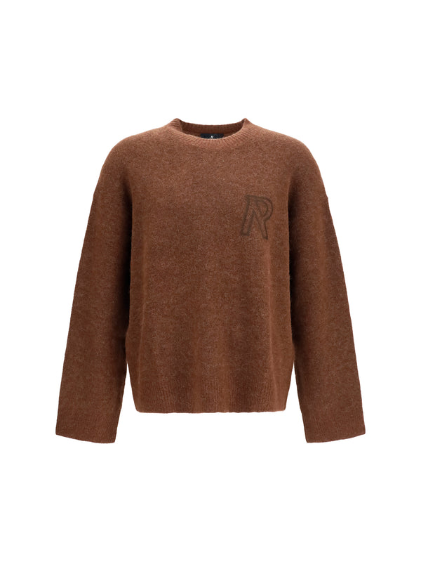 Knit Sweater Alpaca-Blend Chocolate Alpaca (vicugna Pacos)