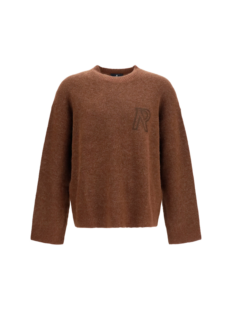 Knit Sweater Alpaca-Blend Chocolate Alpaca (vicugna Pacos)