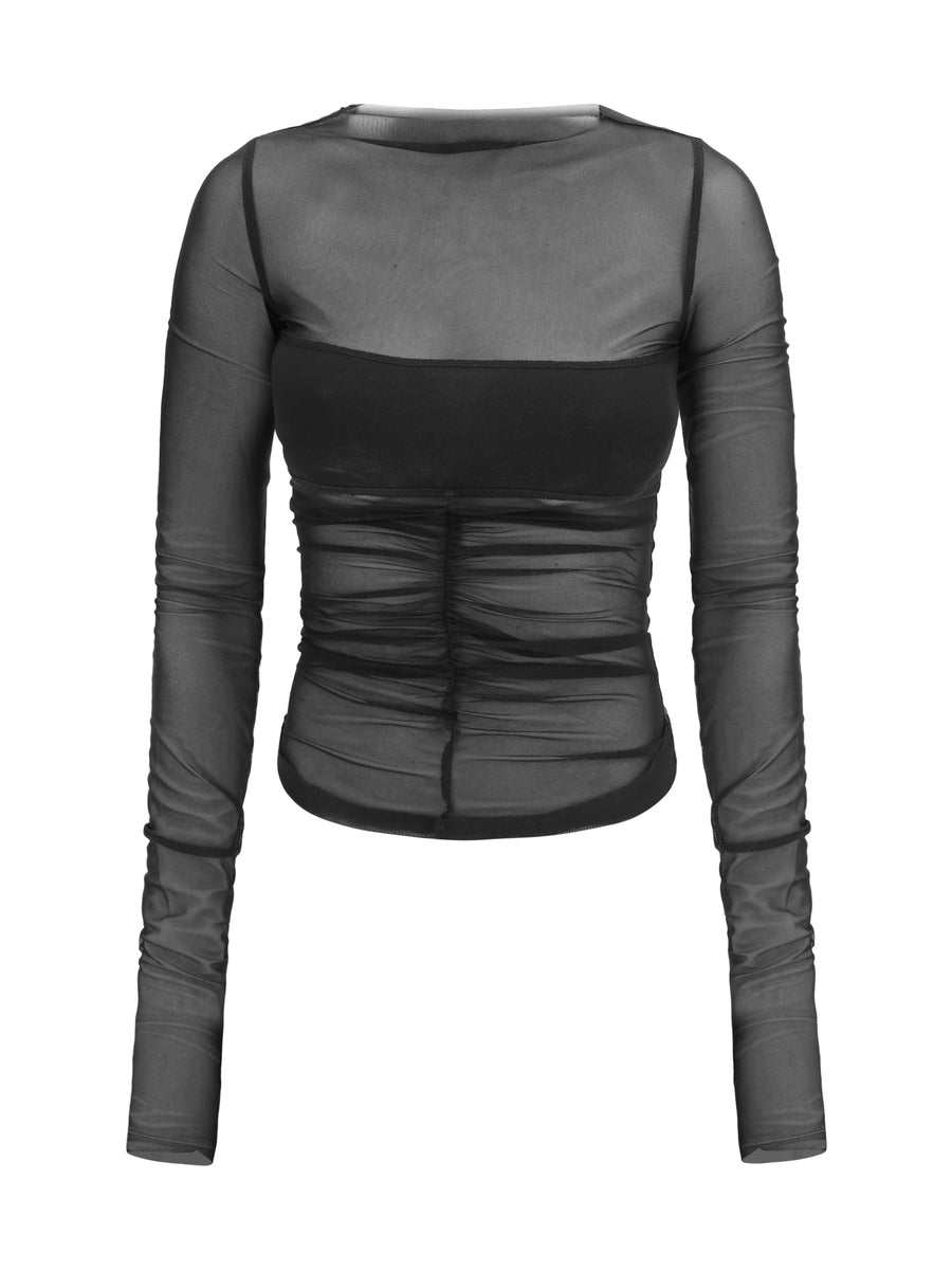 Tempio Bandeau Top Black Nylon; Elastane