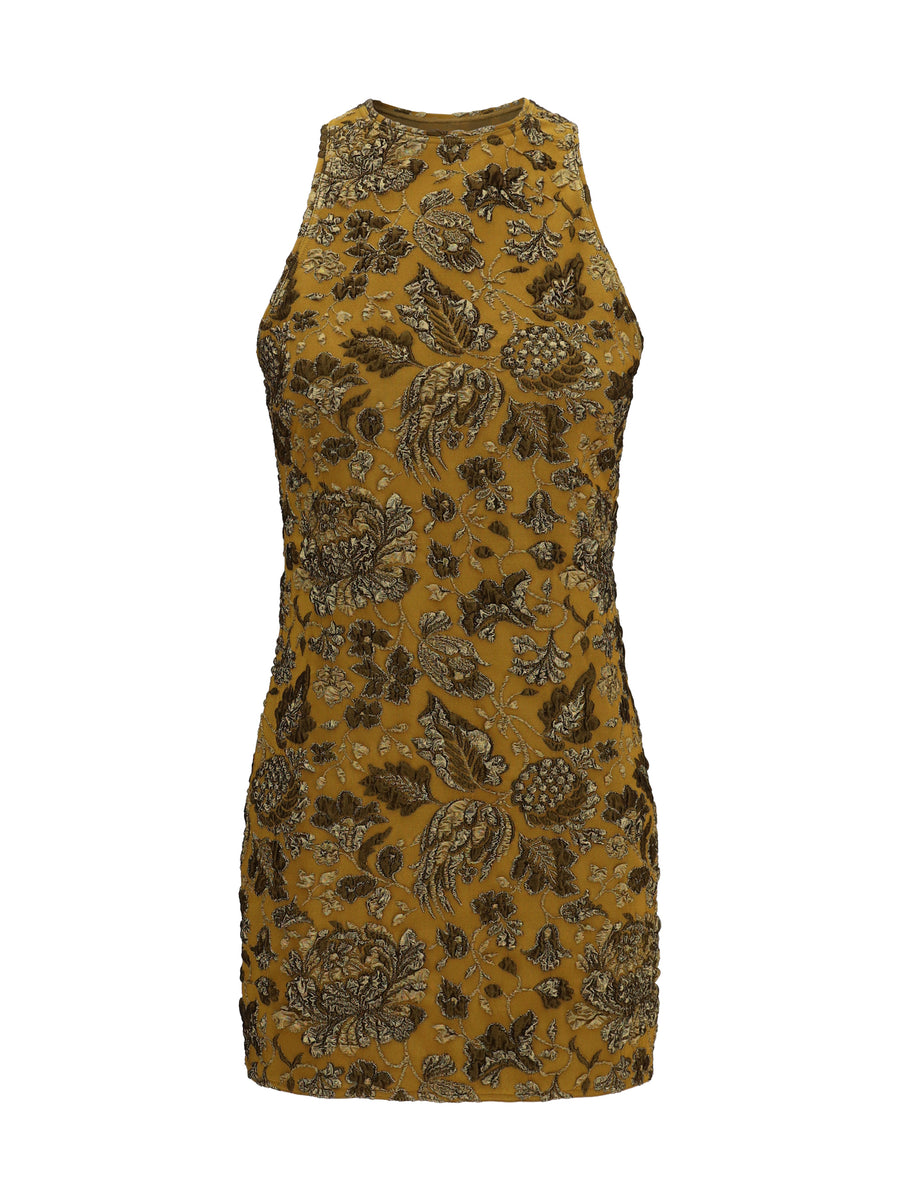 Back-Cross Mini Dress Mordore Or