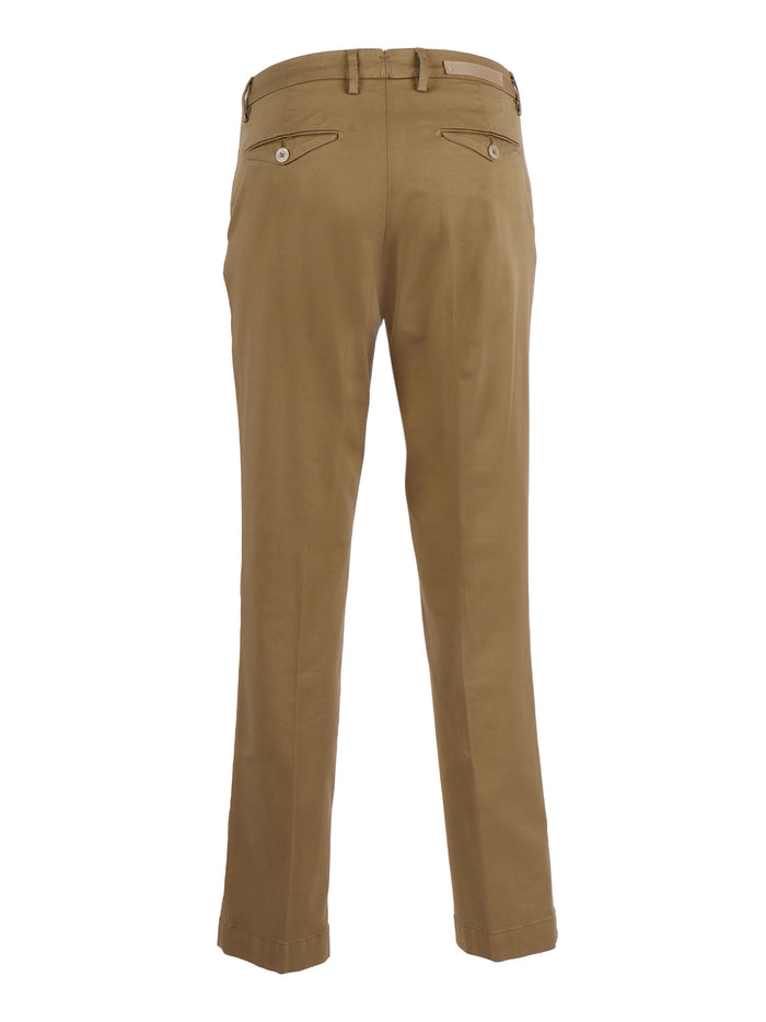 Trousers Brown Cotton Lyocell Elastane
