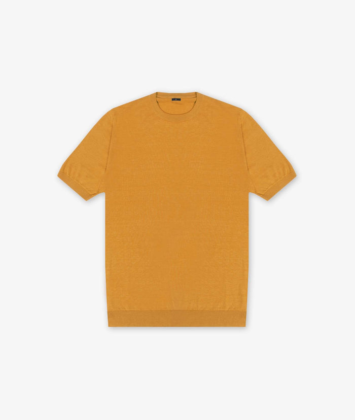 Silk And Cotton T-Shirt Capri Yellow Basic Light Kintwear