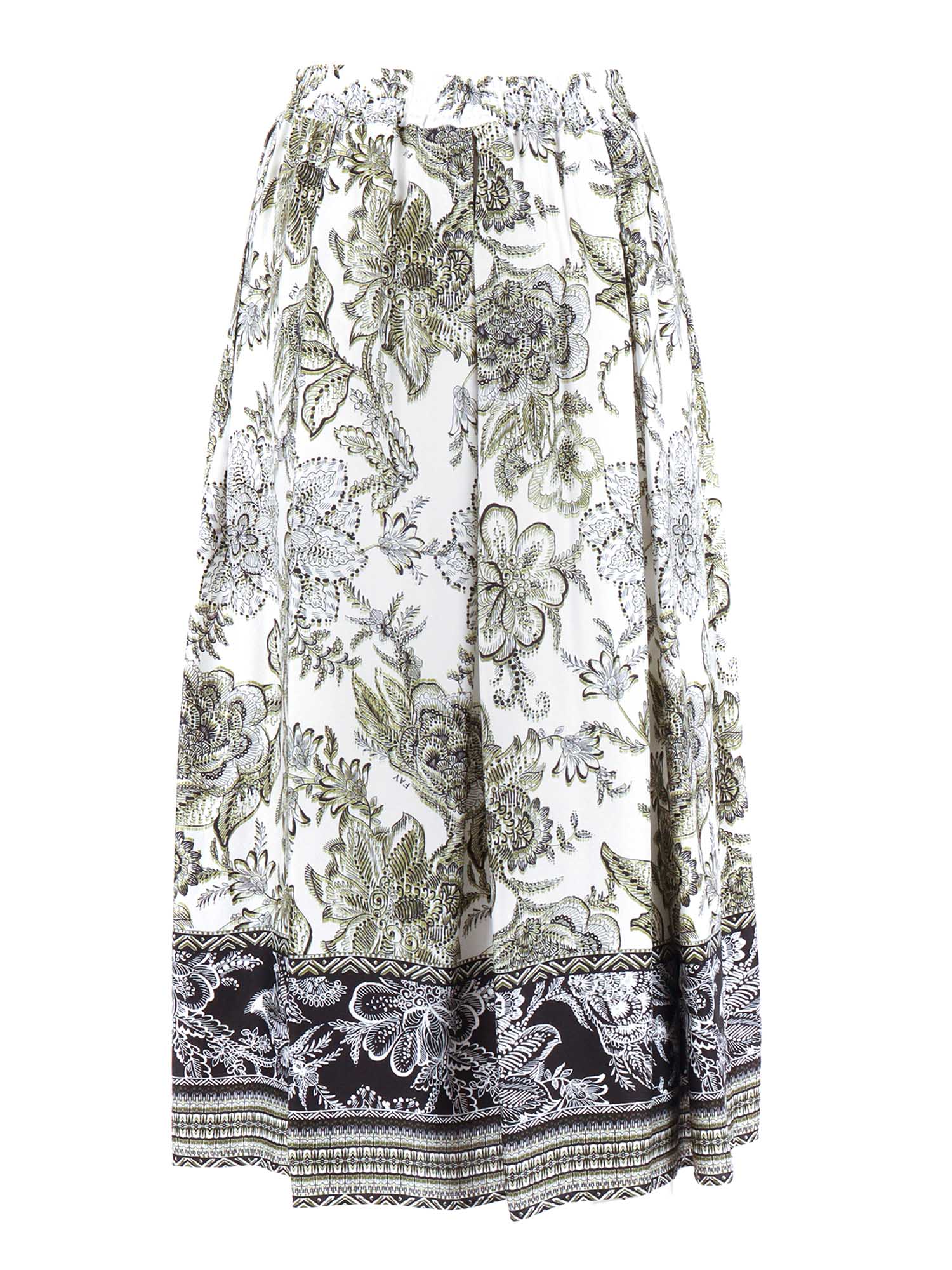 LONG SKIRT WITH ELASTIC WAIST White Cotton