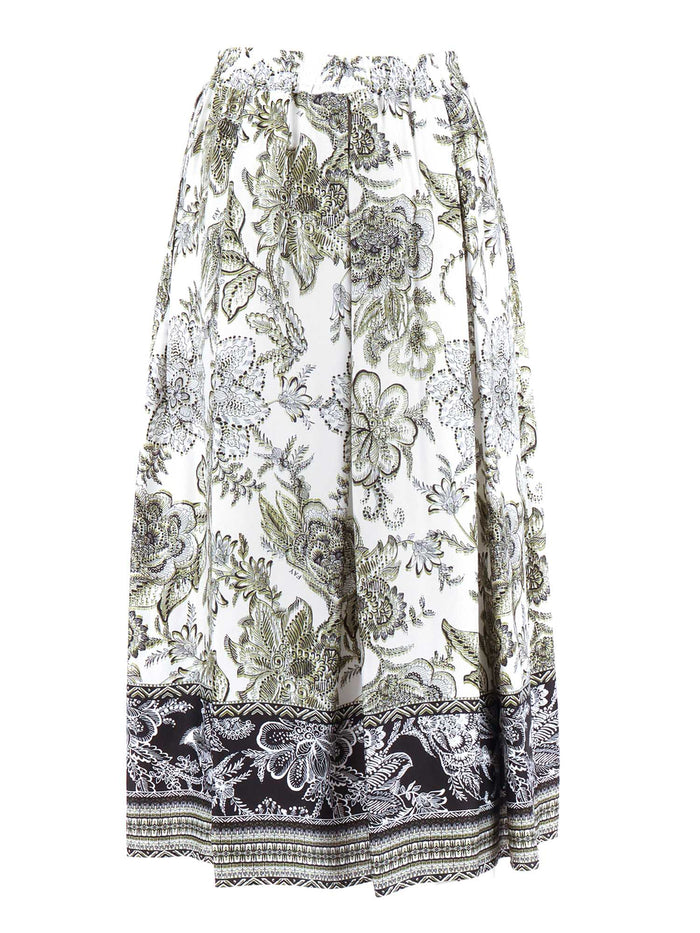 LONG SKIRT WITH ELASTIC WAIST White Cotton