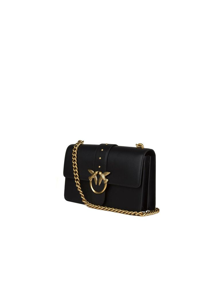 Pinko 92% Cow Leather crossbody bag in black