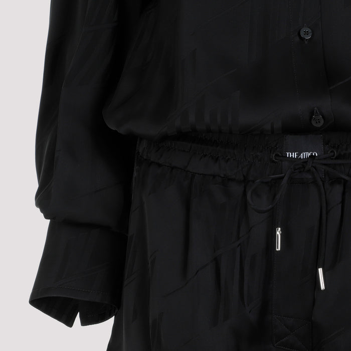 Overall Jumpsuit Black Viscose Dress