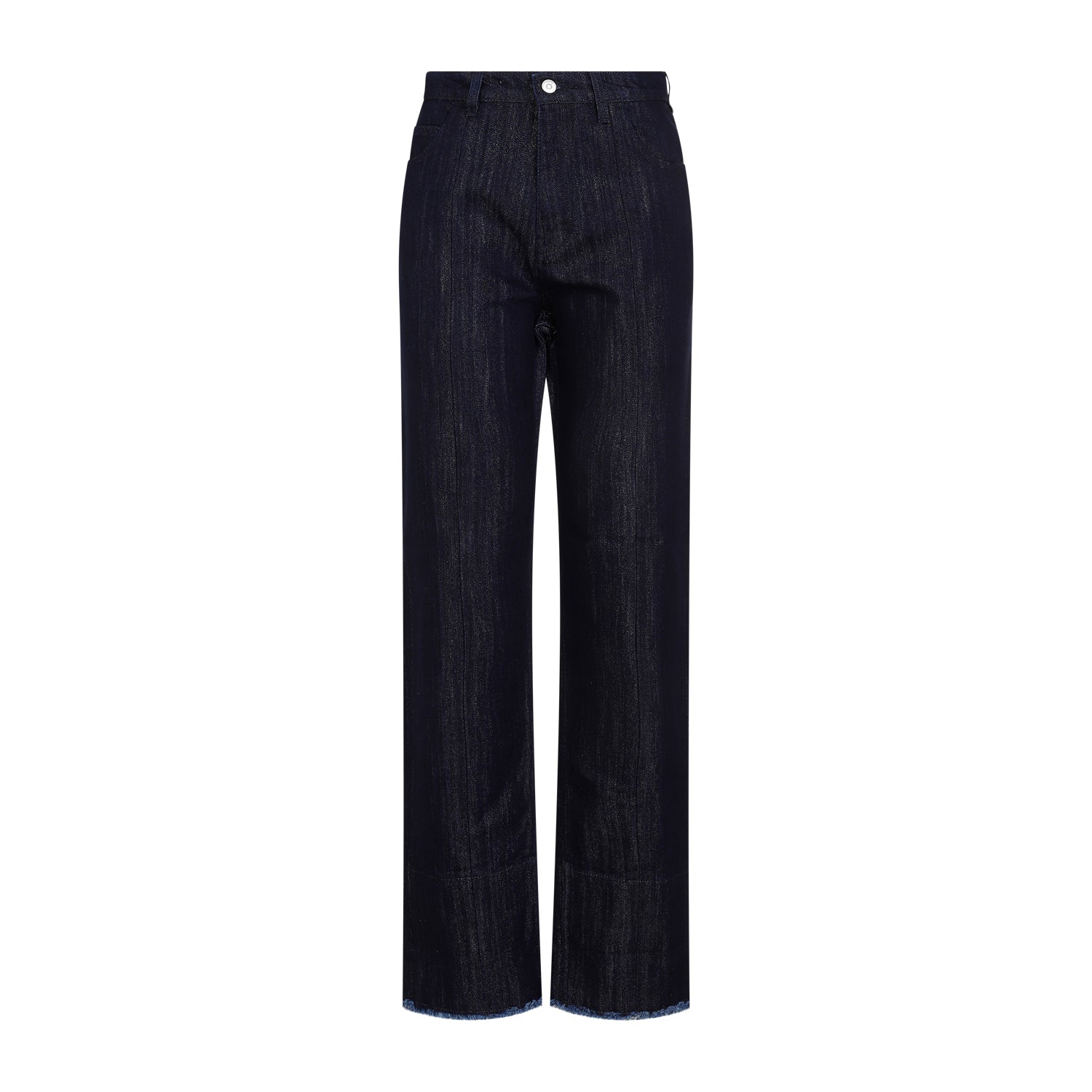 Cropped High Waist Tapered Jeans Blue Cotton Rayon Polyester