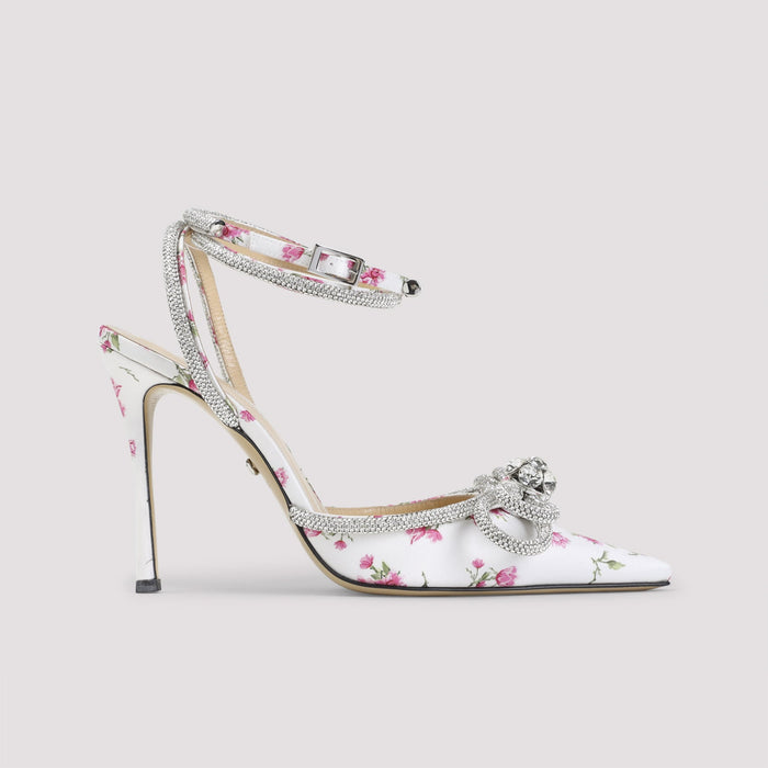 Mach & Double Bow Cheri Floral Satin High Heels Sandals