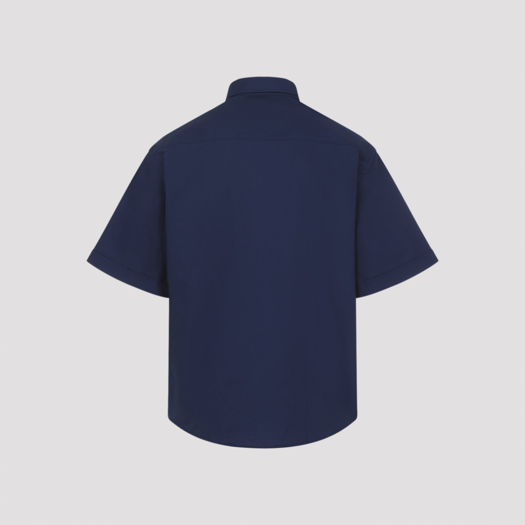 Ami Boxy Short Sleeve Shirt Blue Cotton