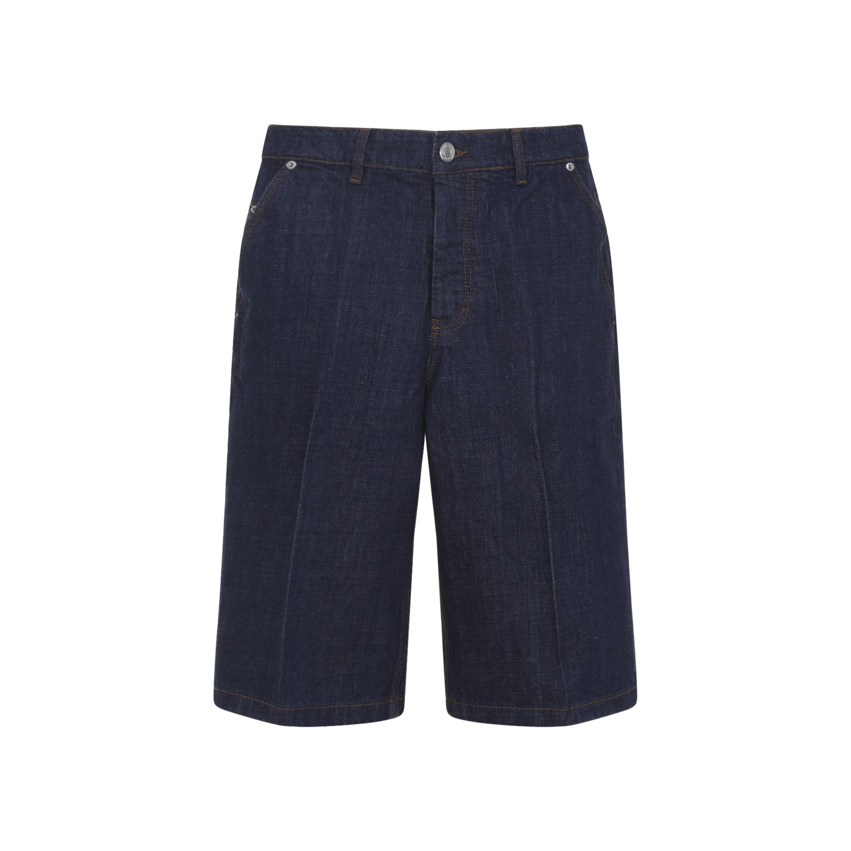 Ami Loose Bermuda Shorts Blue Cotton Pant