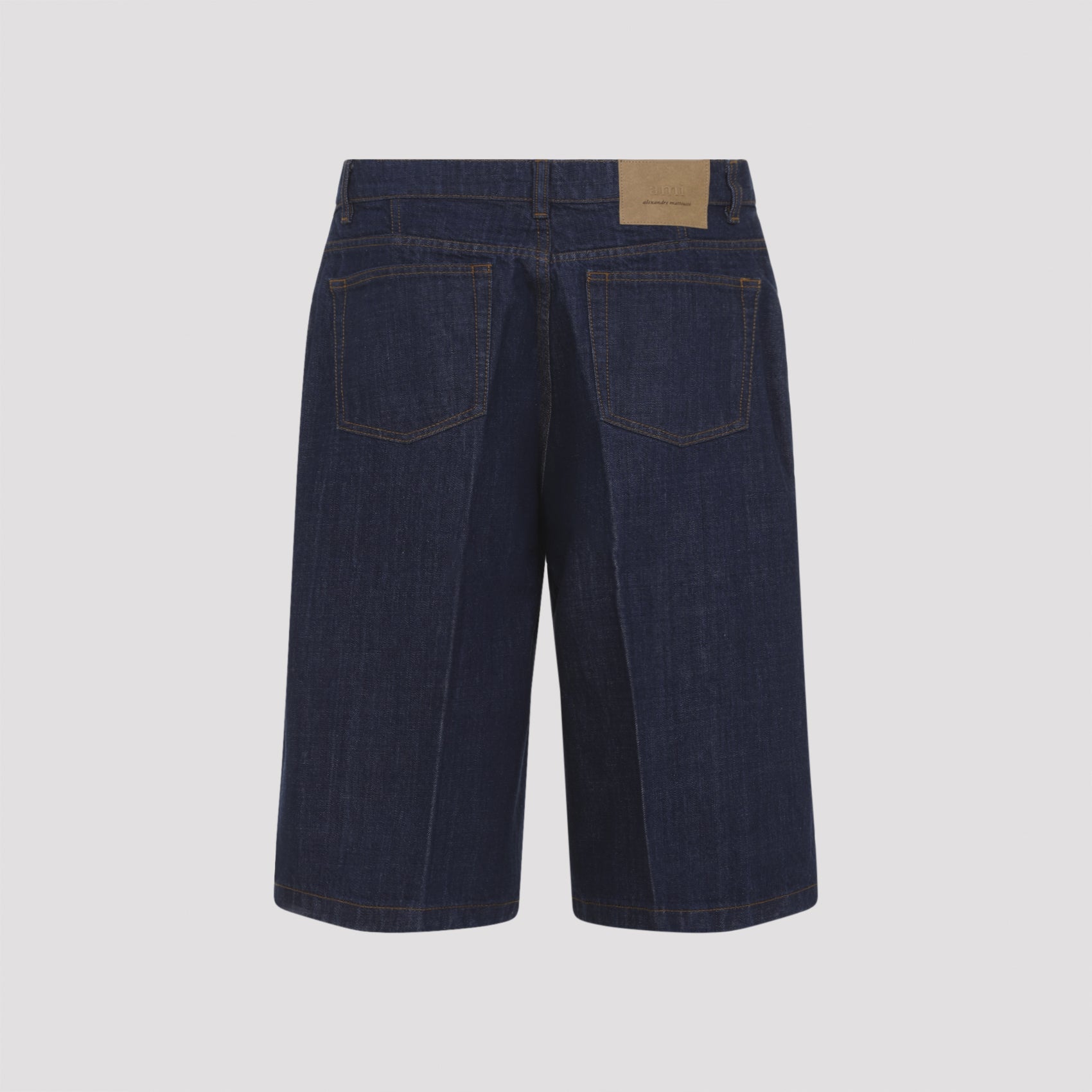 Ami Loose Bermuda Shorts Blue Cotton Pant