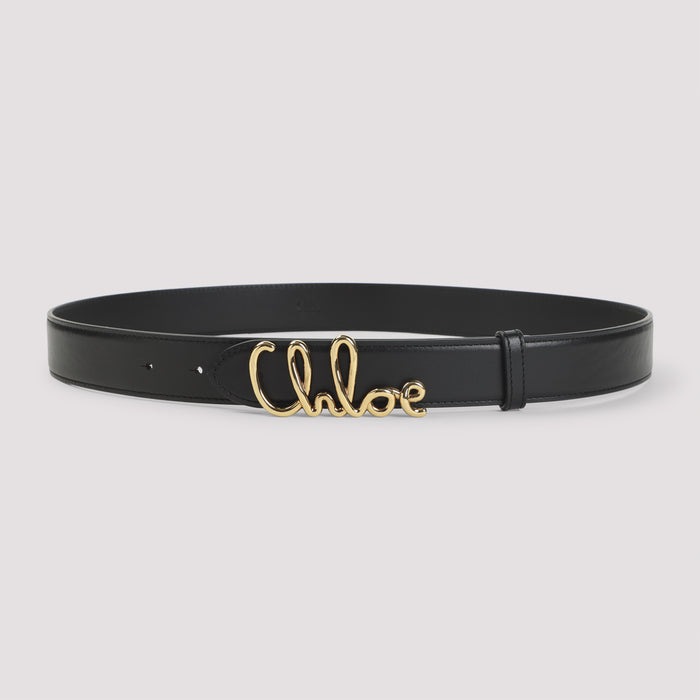 Belt Black Calf Leather Brass